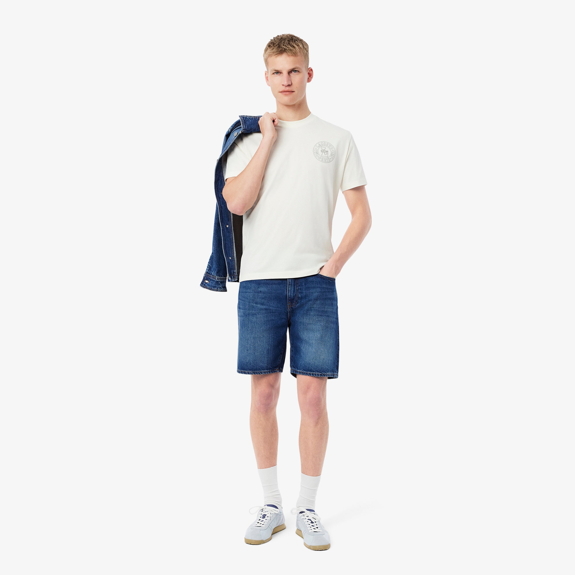 Straight Fit Denim Bermuda Shorts