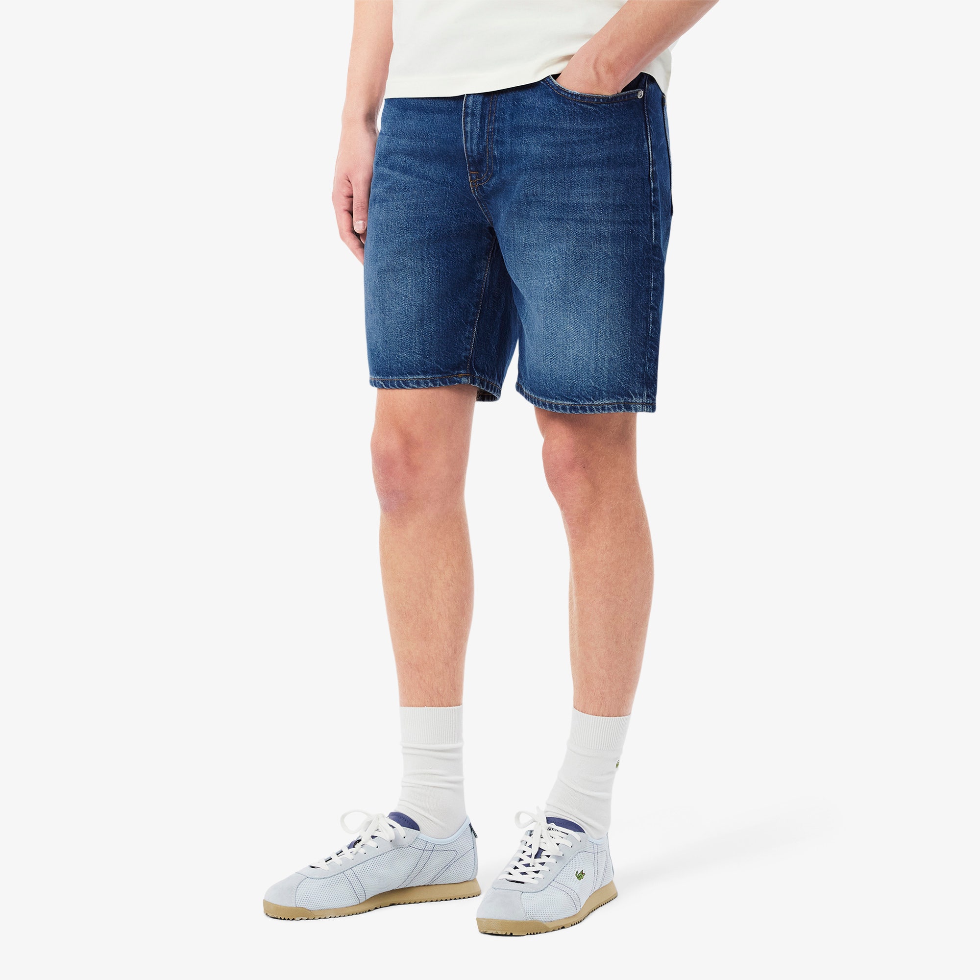 Straight Fit Denim Bermuda Shorts