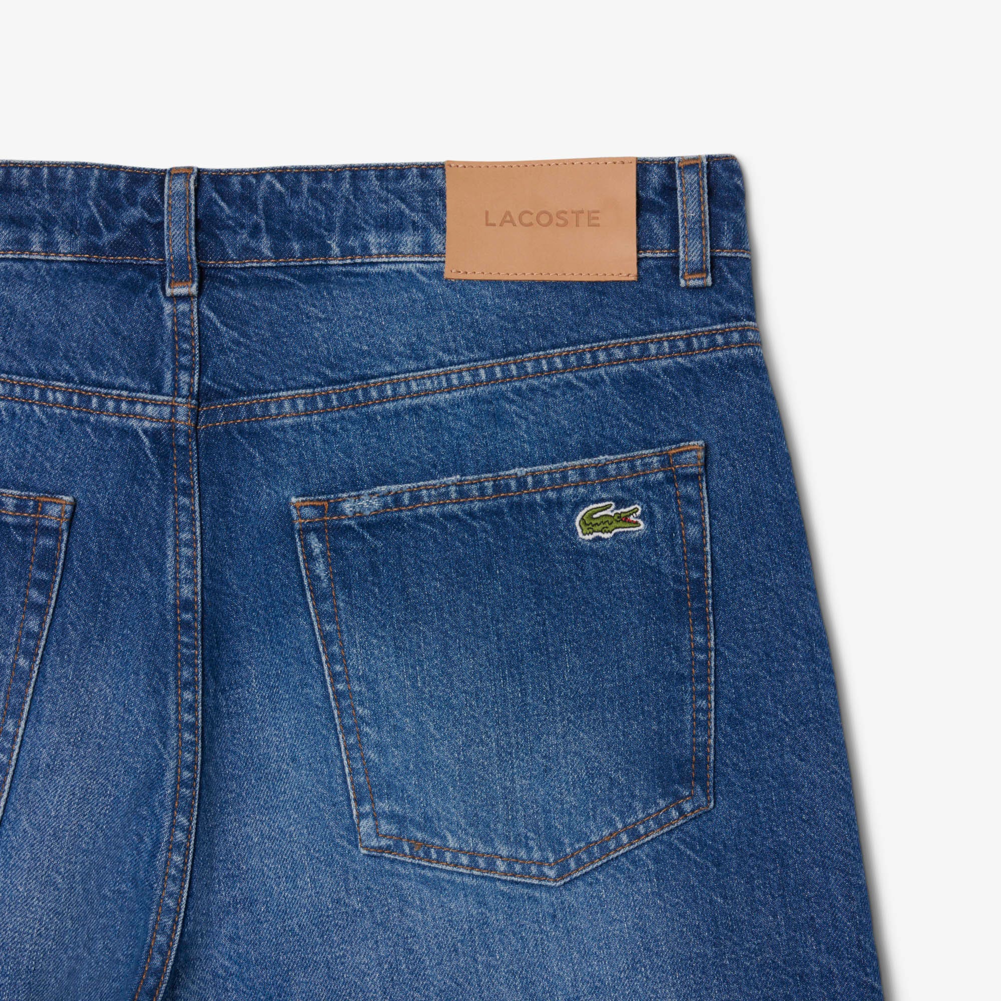 Straight Fit Denim Bermuda Shorts
