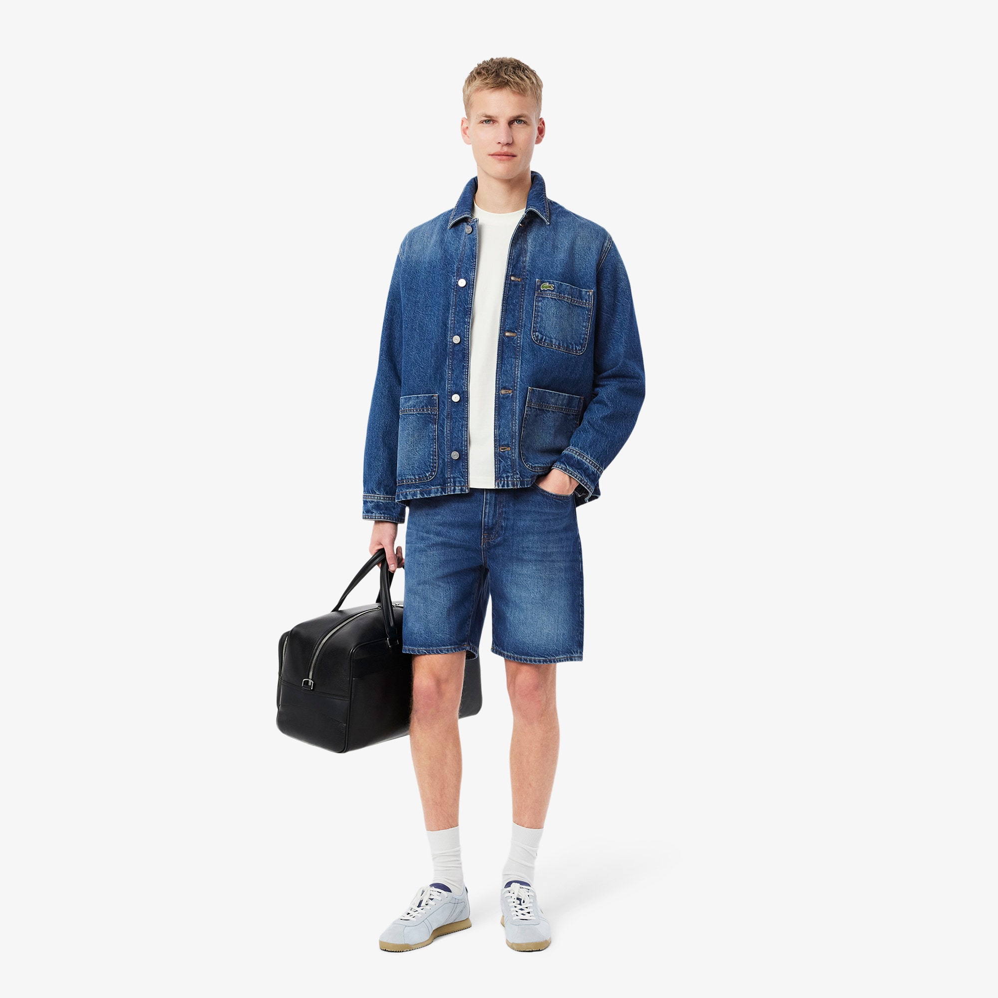 Straight Fit Denim Bermuda Shorts