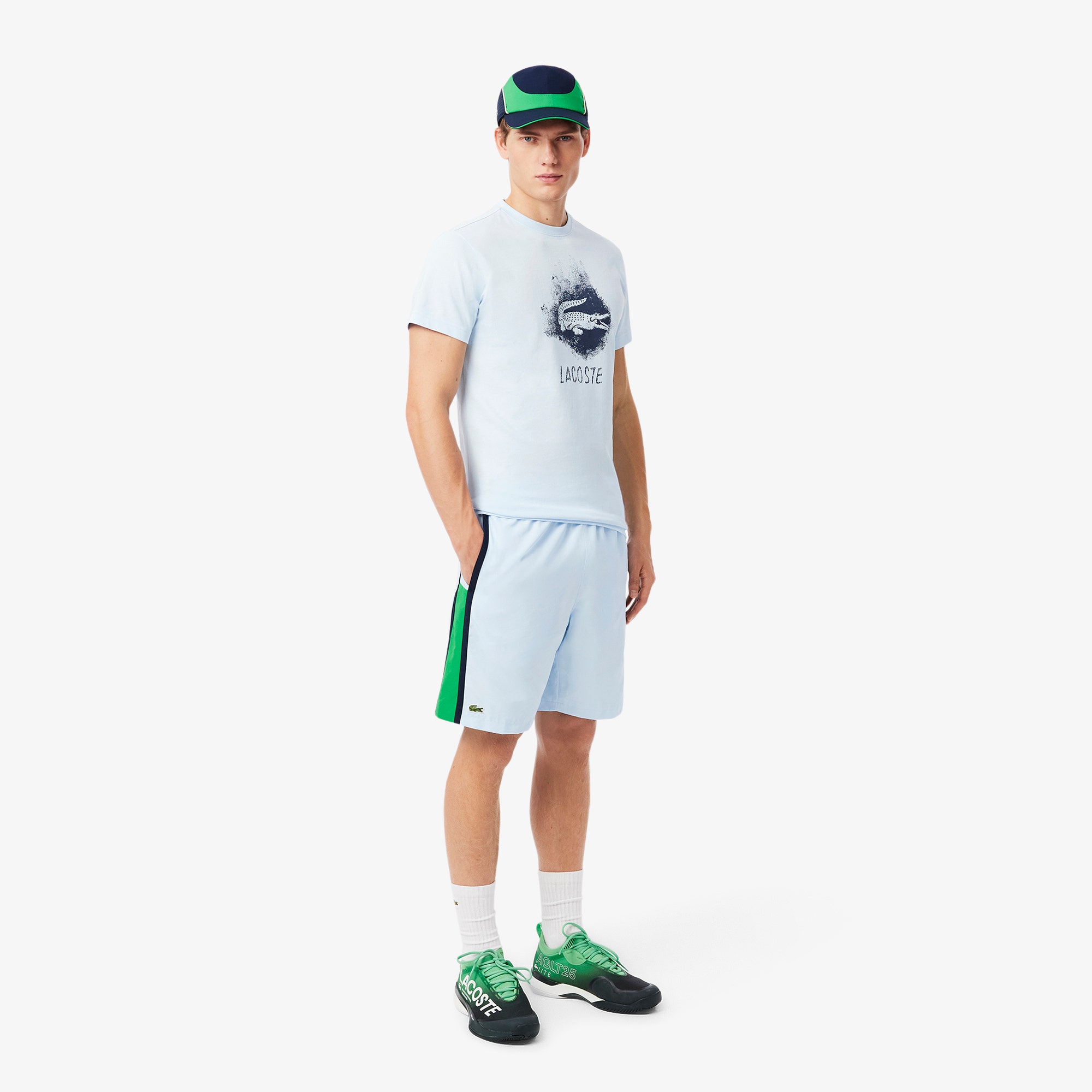 Lightweight Colour-Block Stripe Tennis Shorts