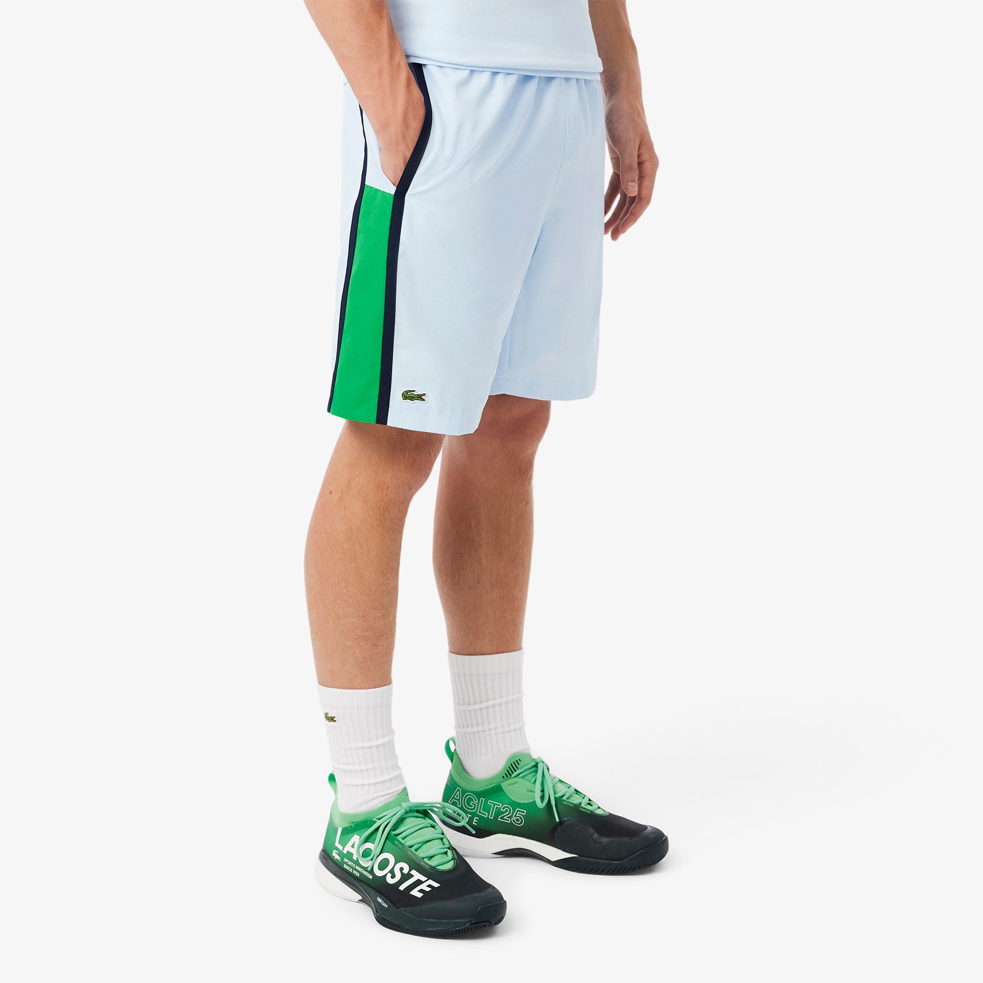 Lightweight Colour-Block Stripe Tennis Shorts