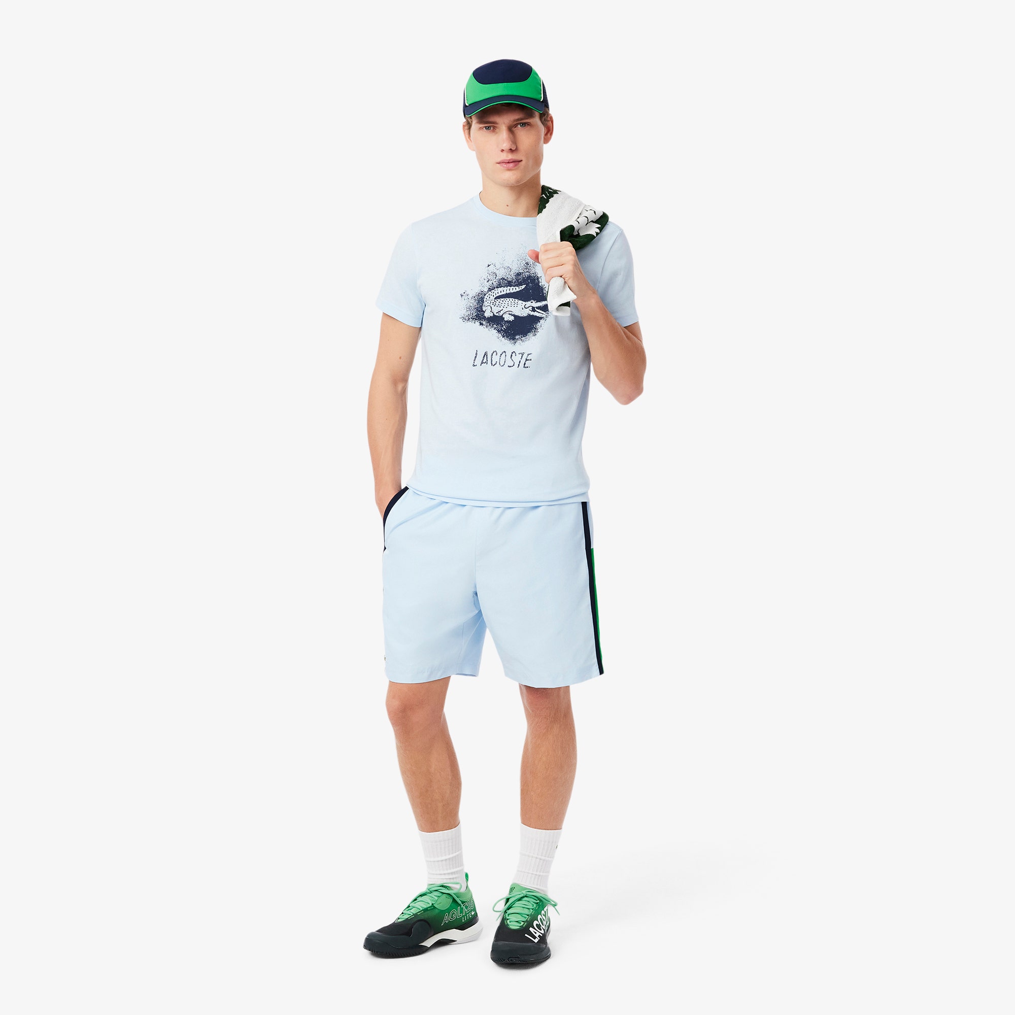 Lightweight Colour-Block Stripe Tennis Shorts