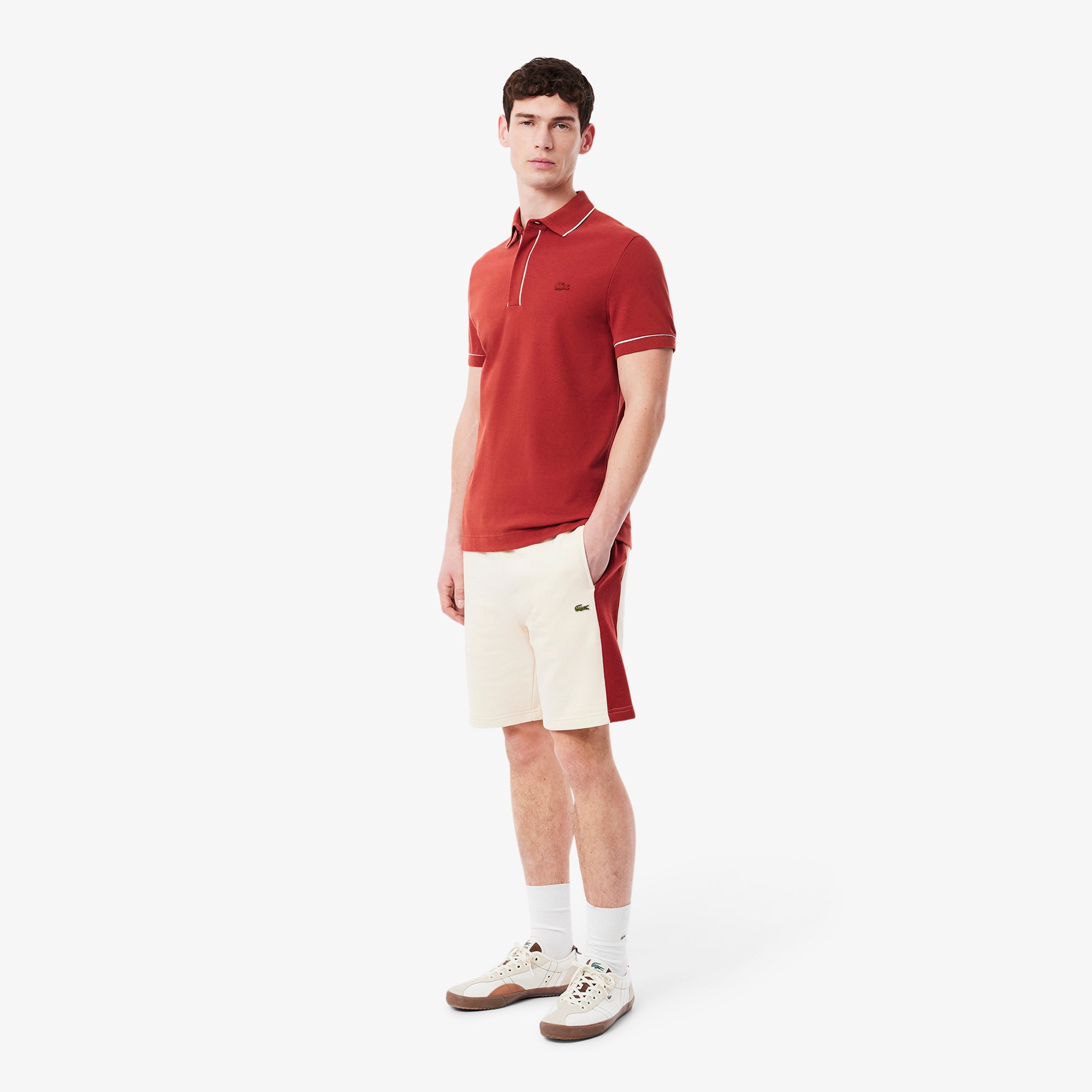 Cotton Fleece Colour-Block Shorts