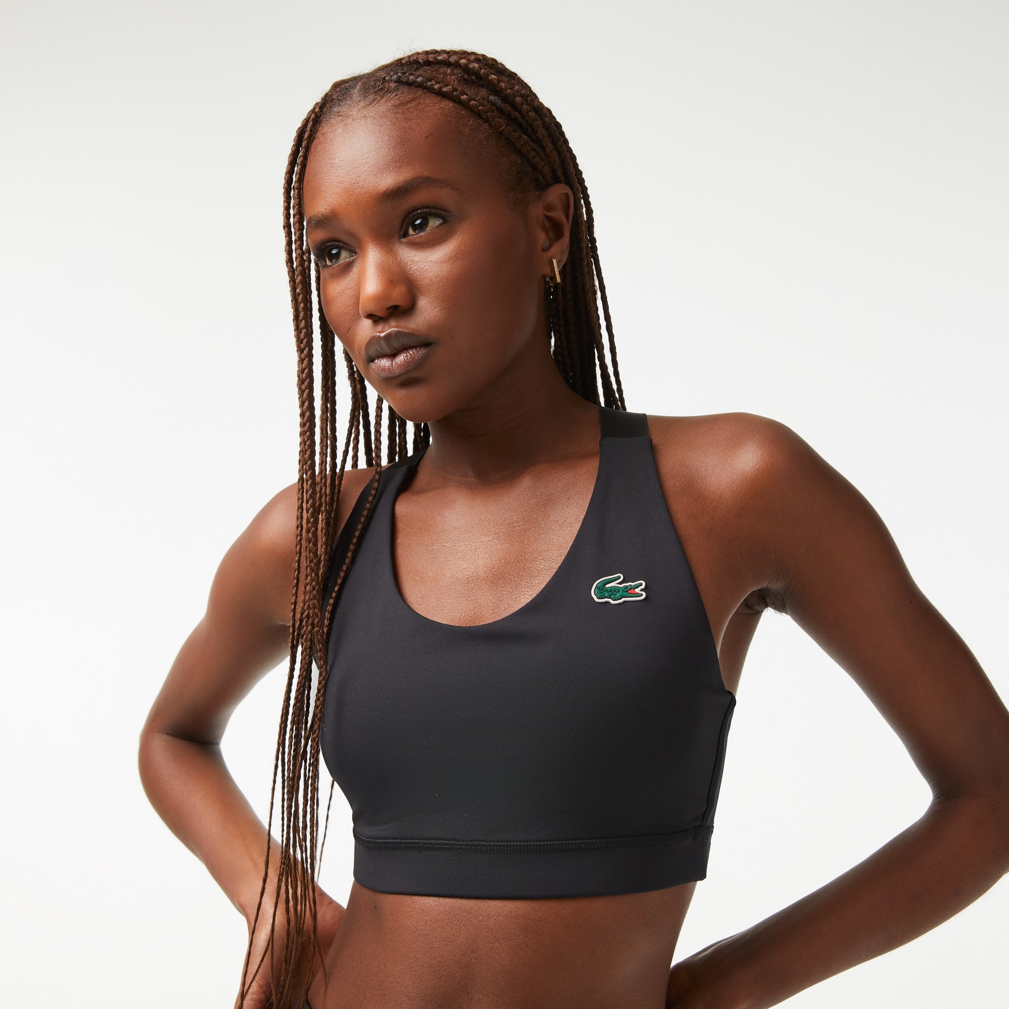 Sport Bra with Contrast Crossover Back