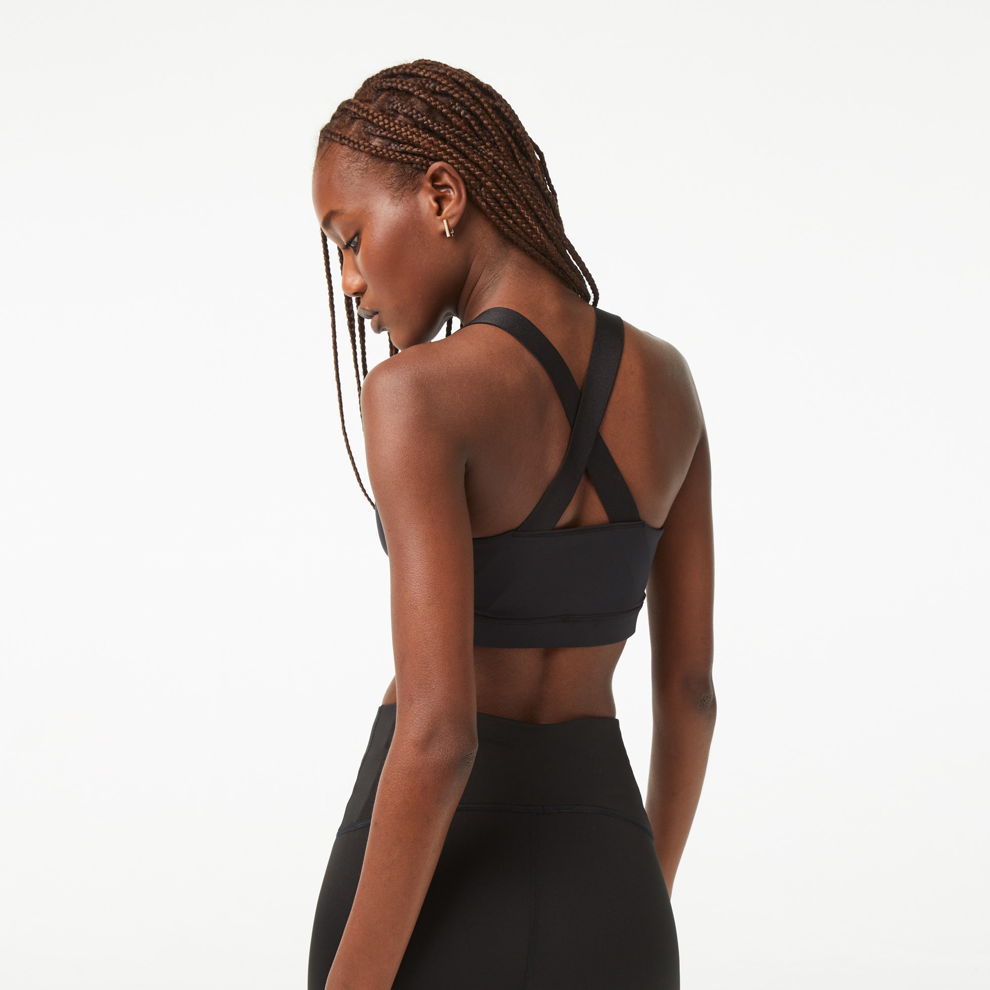 Sport Bra with Contrast Crossover Back