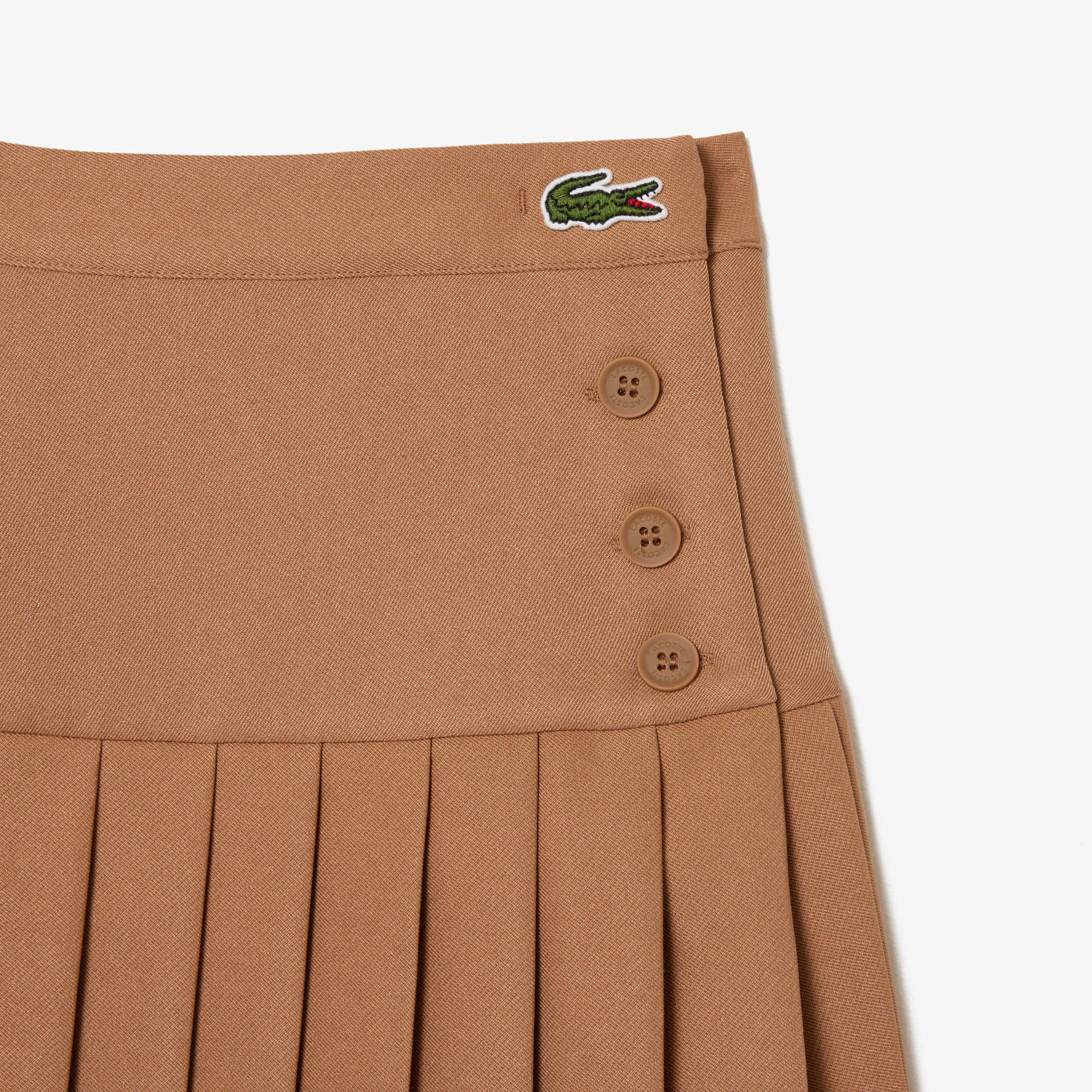 Short Pleated Button Waist Skirt