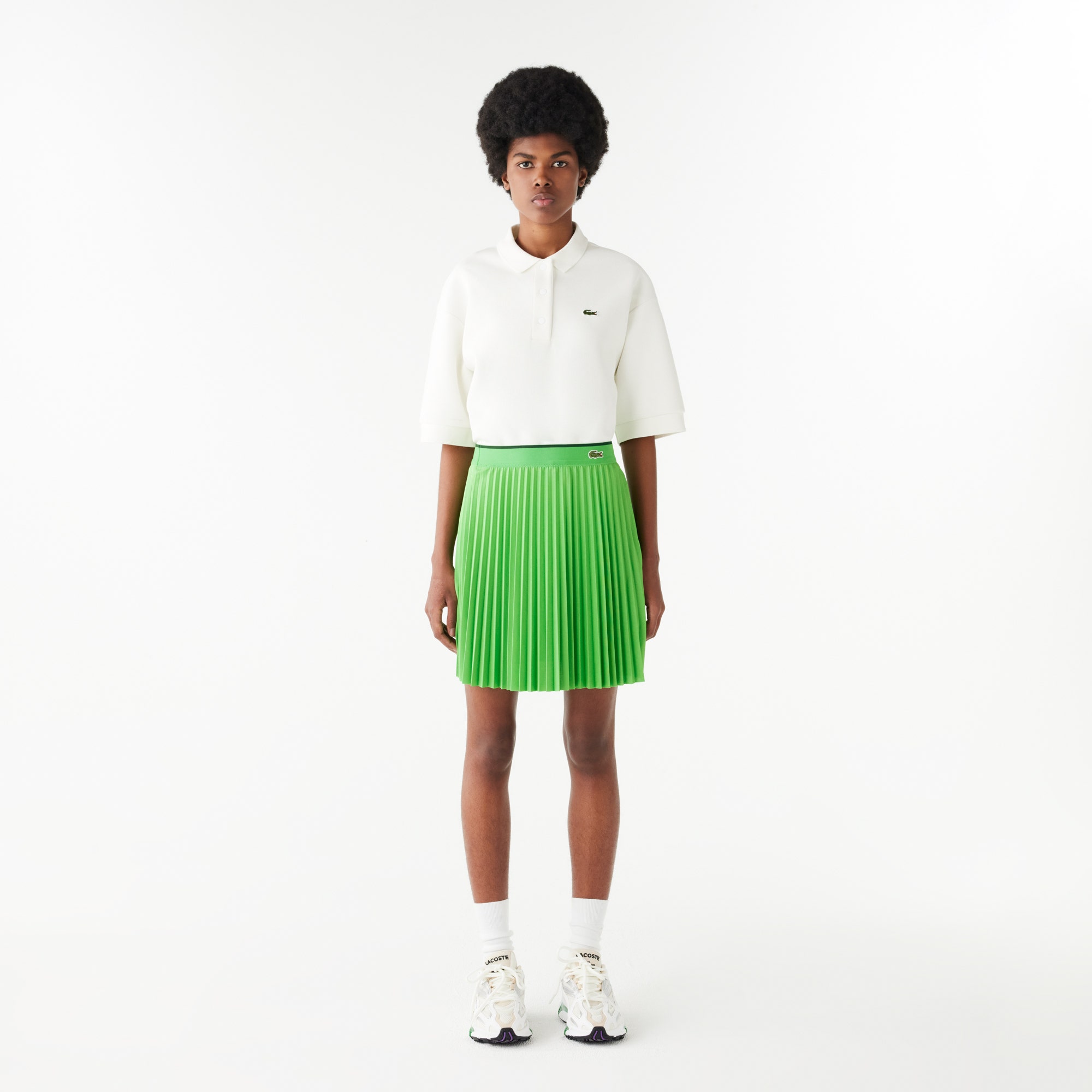 Elastic Waist Pleated Skirt