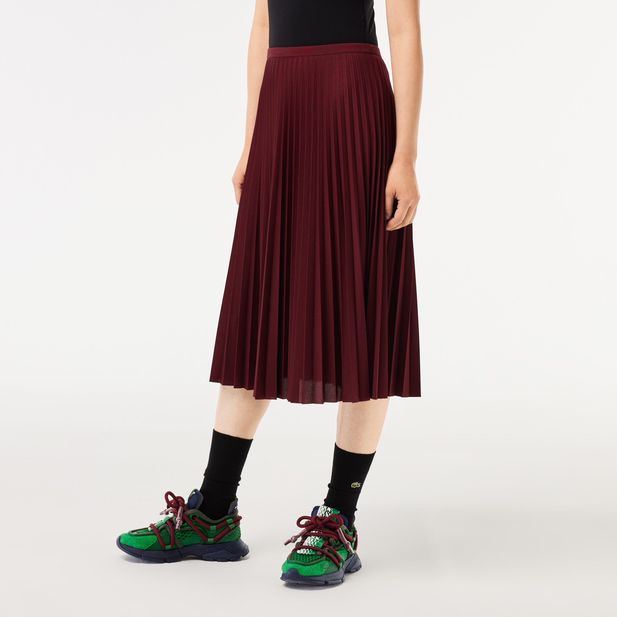 Elastic Waist Fluid Pleated Skirt
