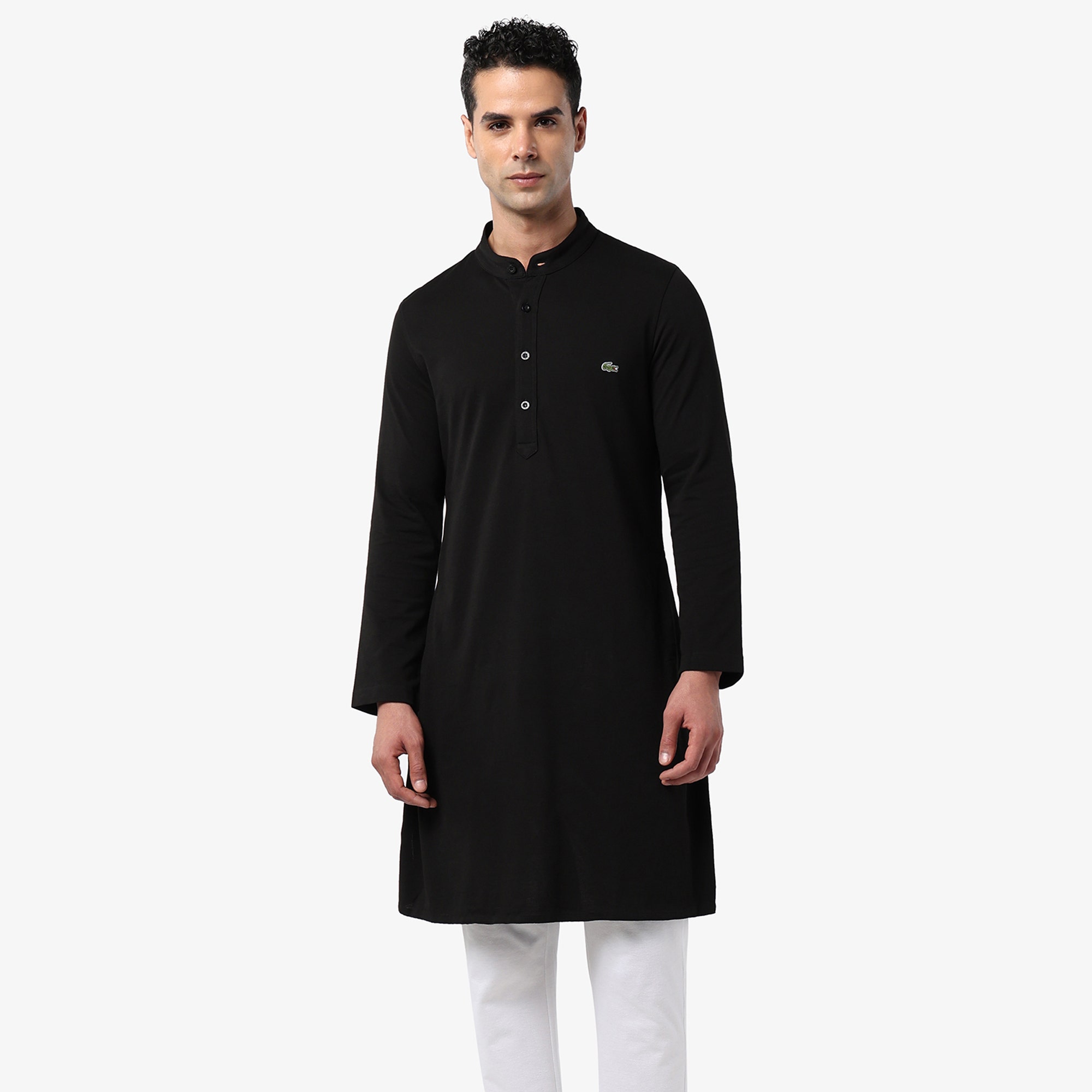 Men's Full Sleeve Knee Length Slim Fit Kurta