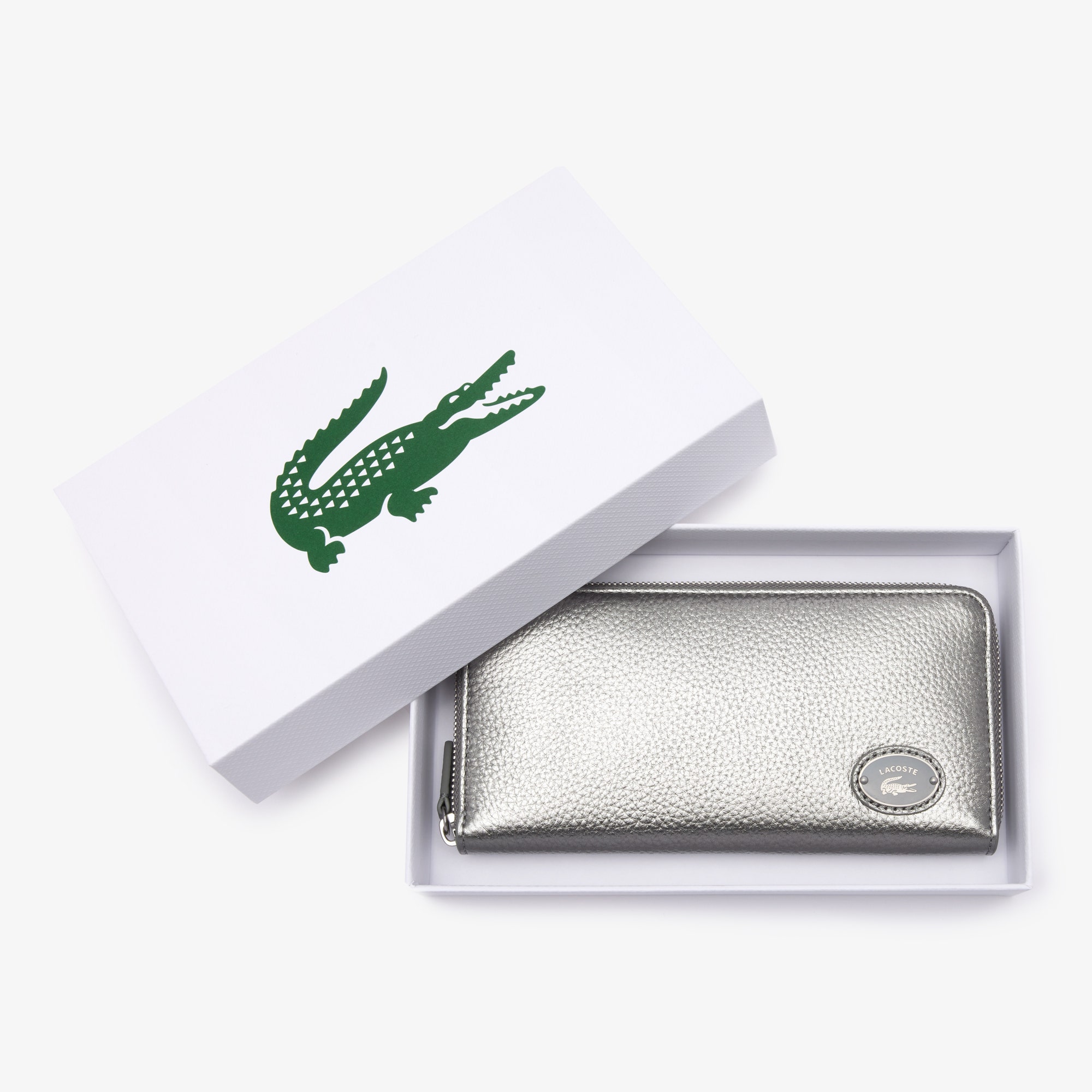 Women's Lacoste Metal Plate Zip Wallet