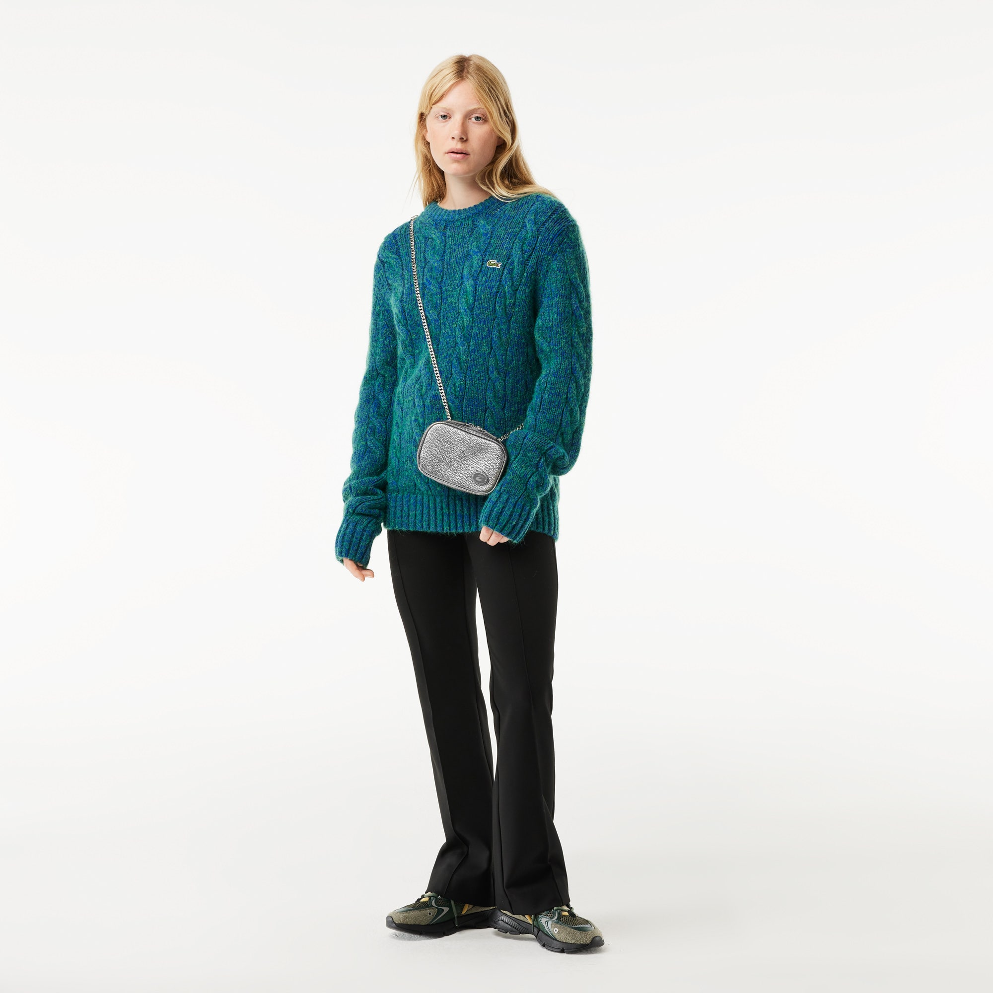 Women s Lacoste Top Leather Square Shoulder Bag 
