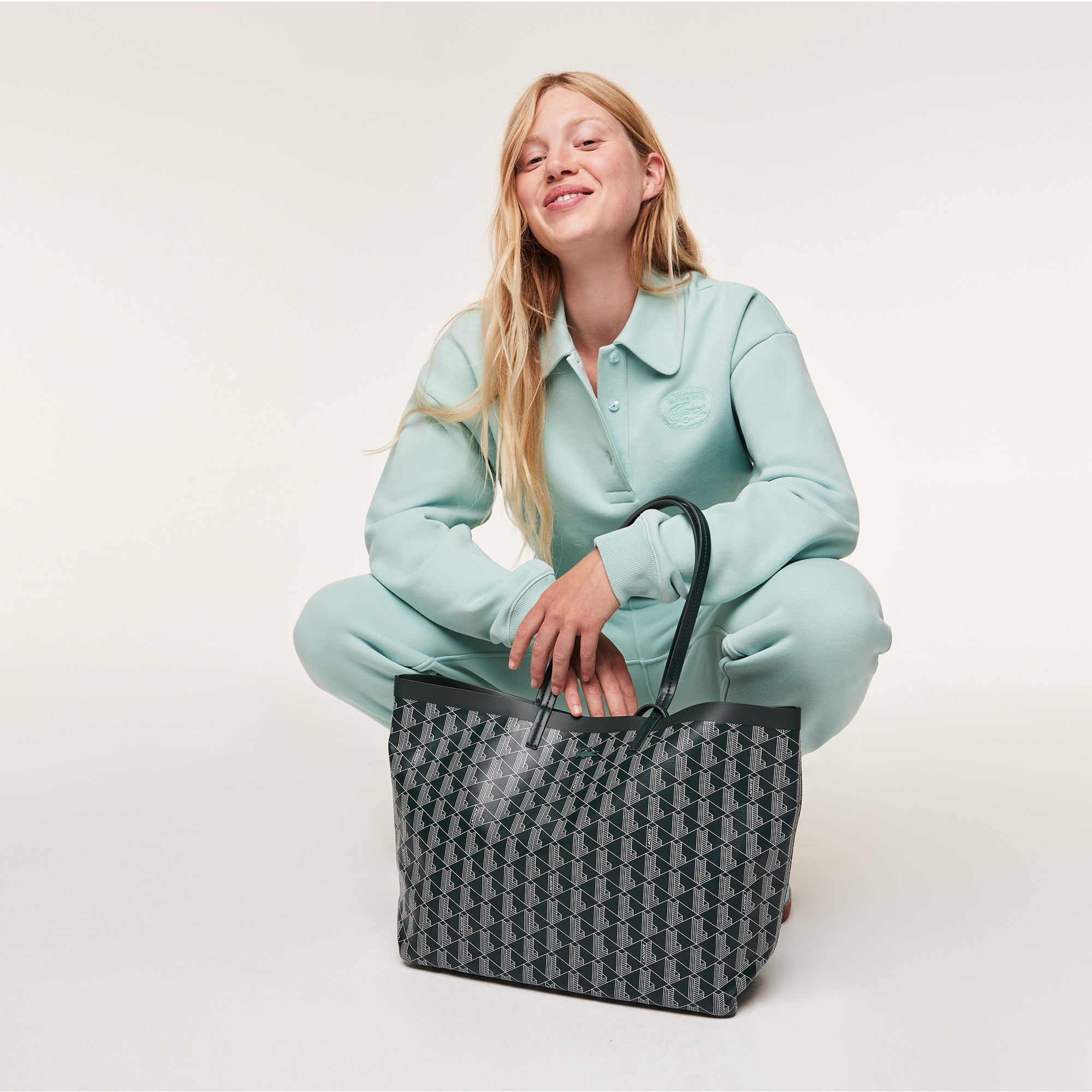 Zely Coated Canvas Monogram Medium Tote