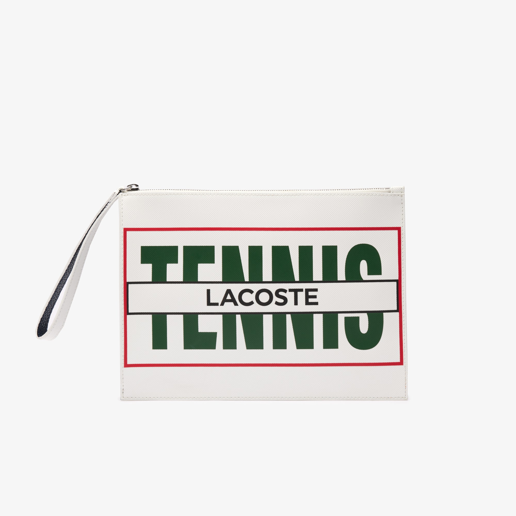Tennis Print Coated Canvas Clutch