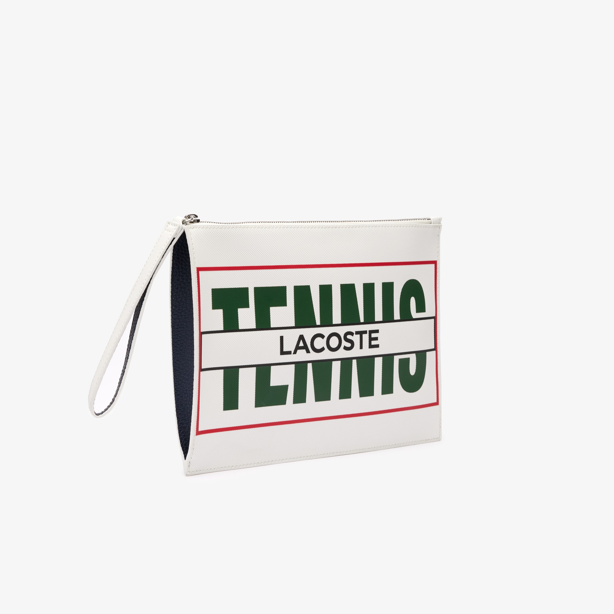 Tennis Print Coated Canvas Clutch
