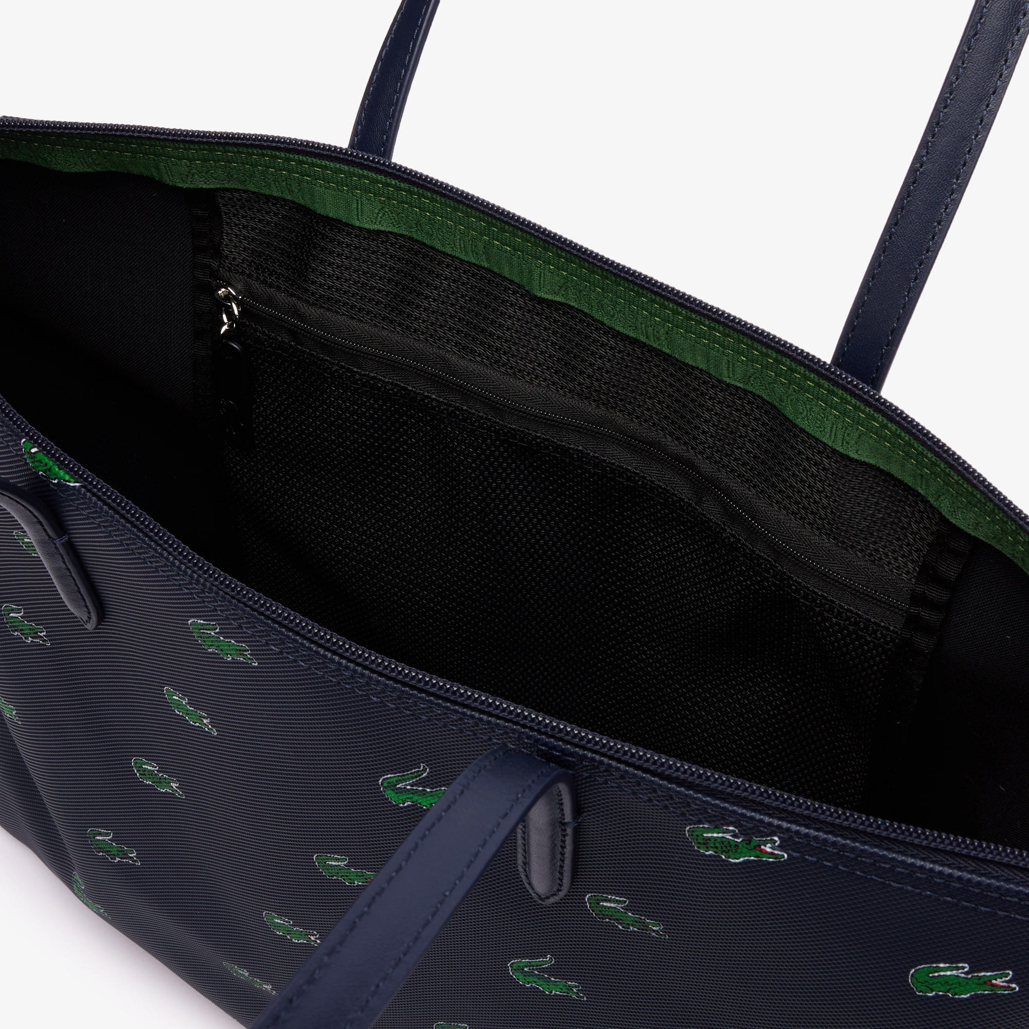 Coated Canvas Croc Print Tote Bag