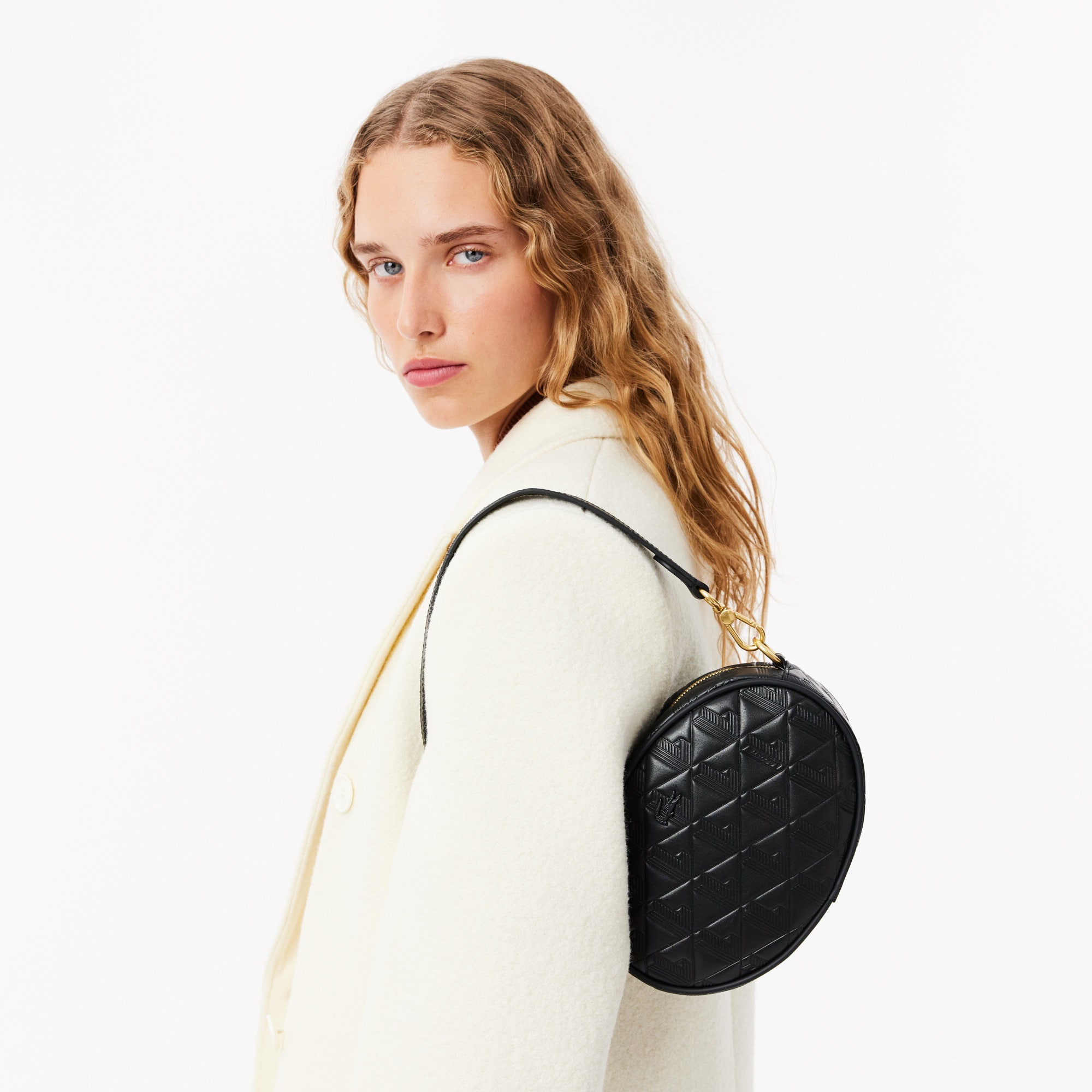 Maheki Oval Embossed Leather Purse