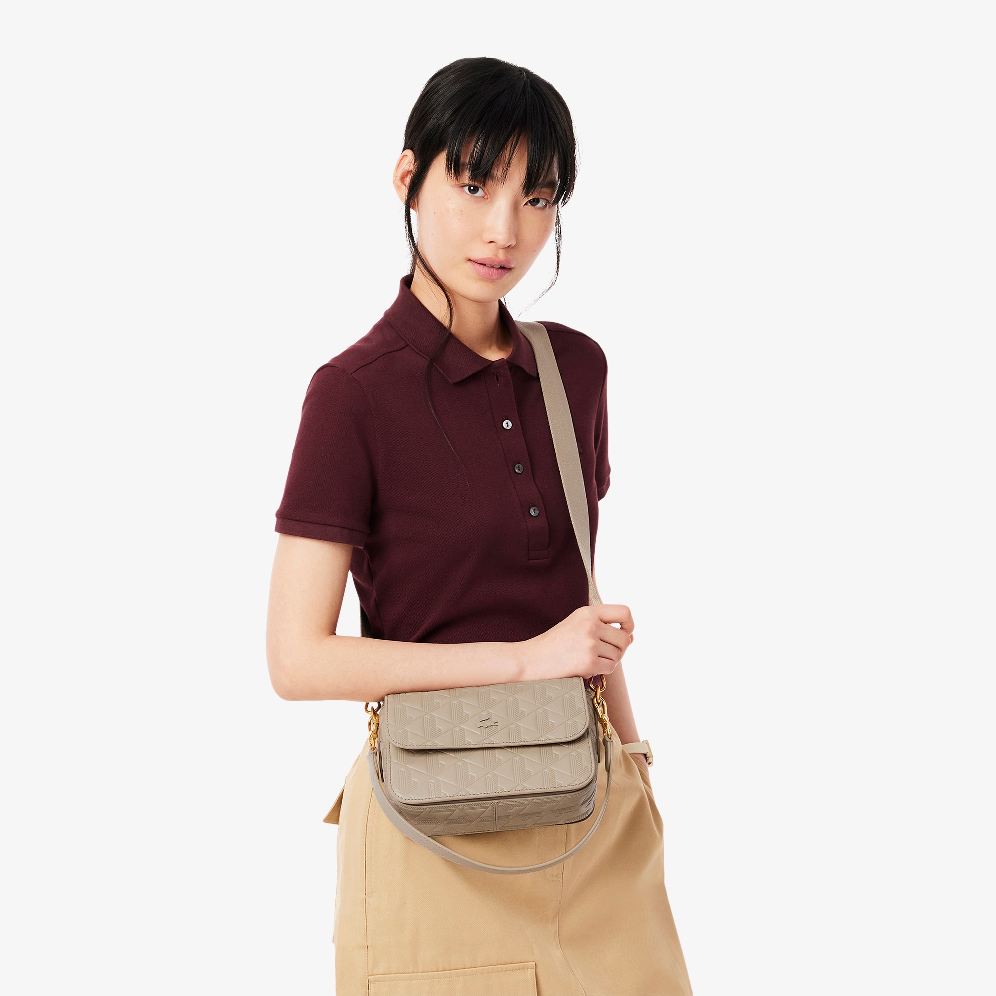 Maheki Embossed Leather Shoulder Bag