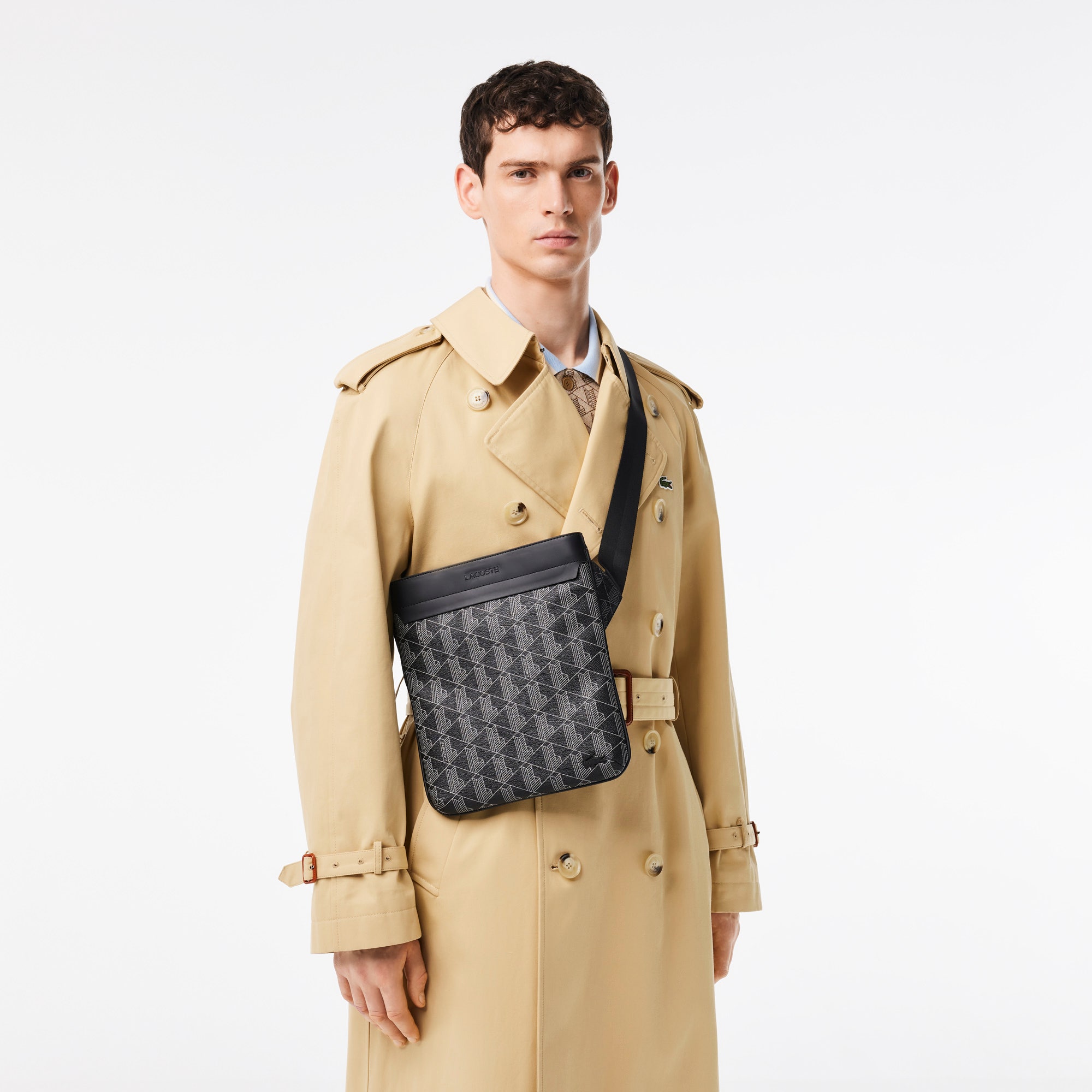 Men's Lacoste The Blend Monogram Print Shoulder Bag