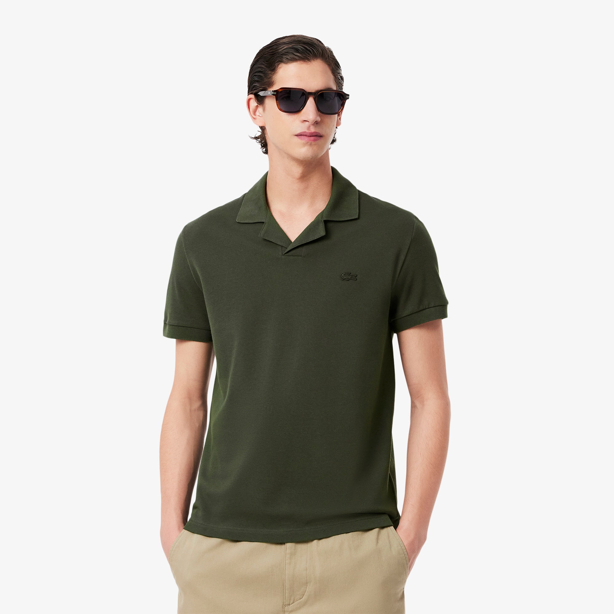 Classic Fit Open Neck Paris Polo Shirt