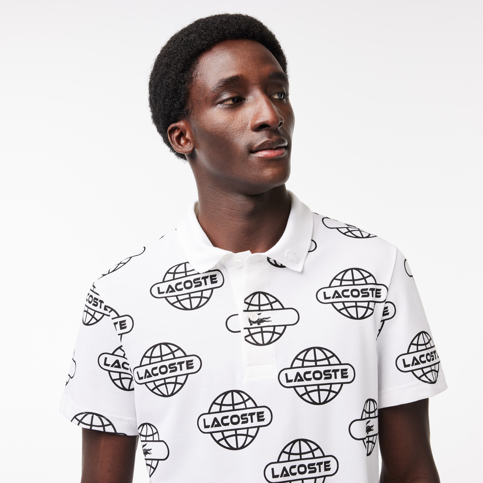 Globe Print Ultralight Pique Lacoste Movement Polo Shirt