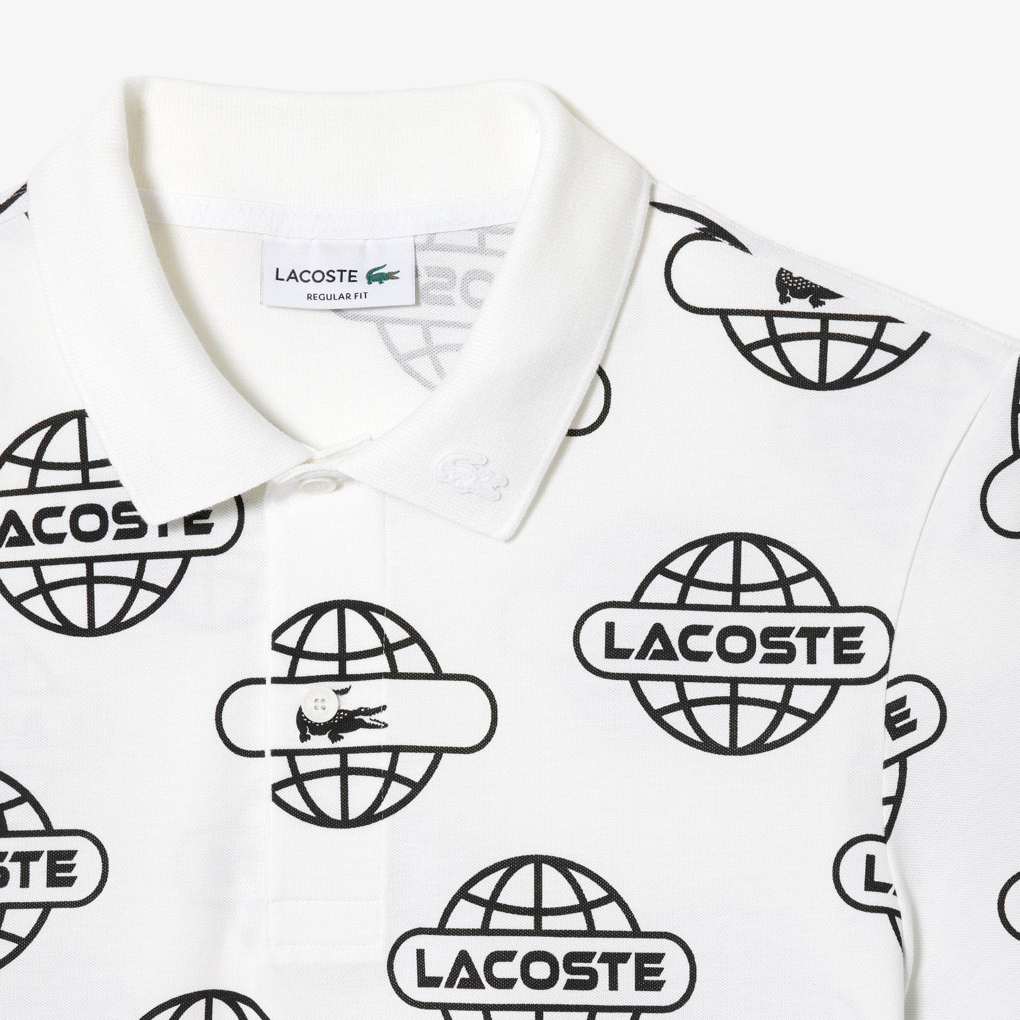 Globe Print Ultralight Pique Lacoste Movement Polo Shirt