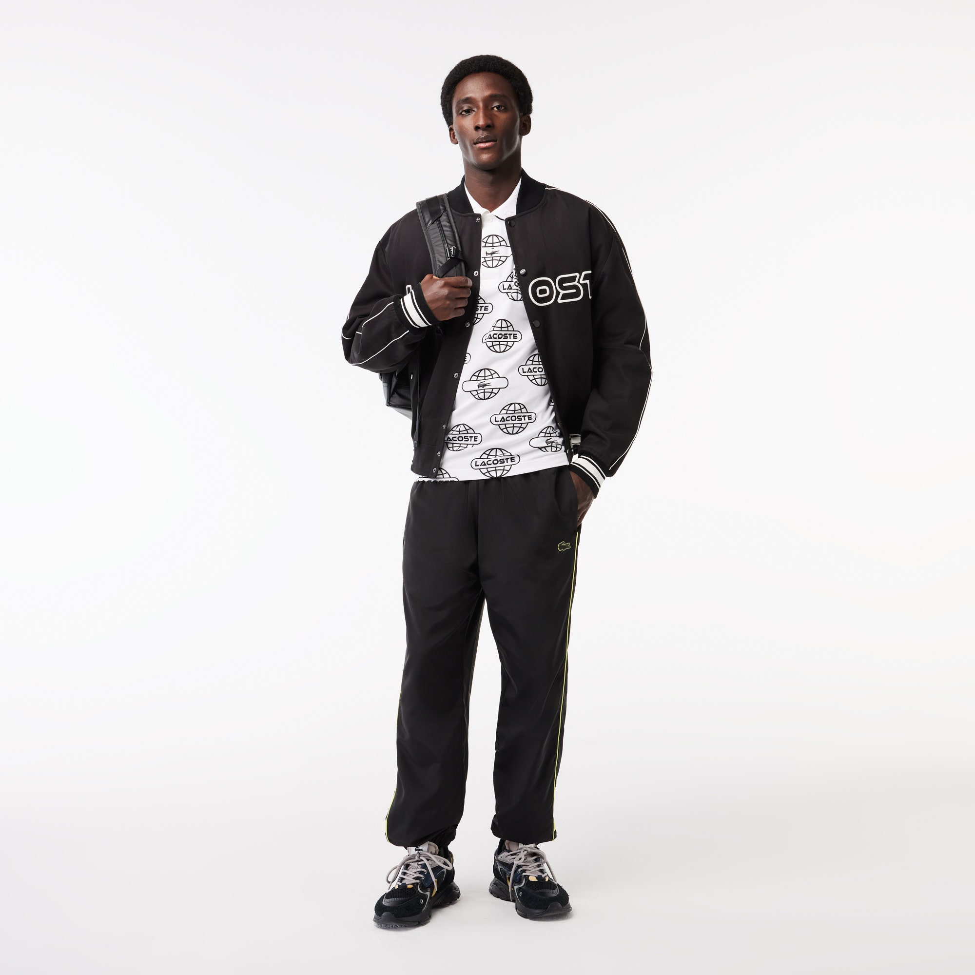 Globe Print Ultralight Pique Lacoste Movement Polo Shirt