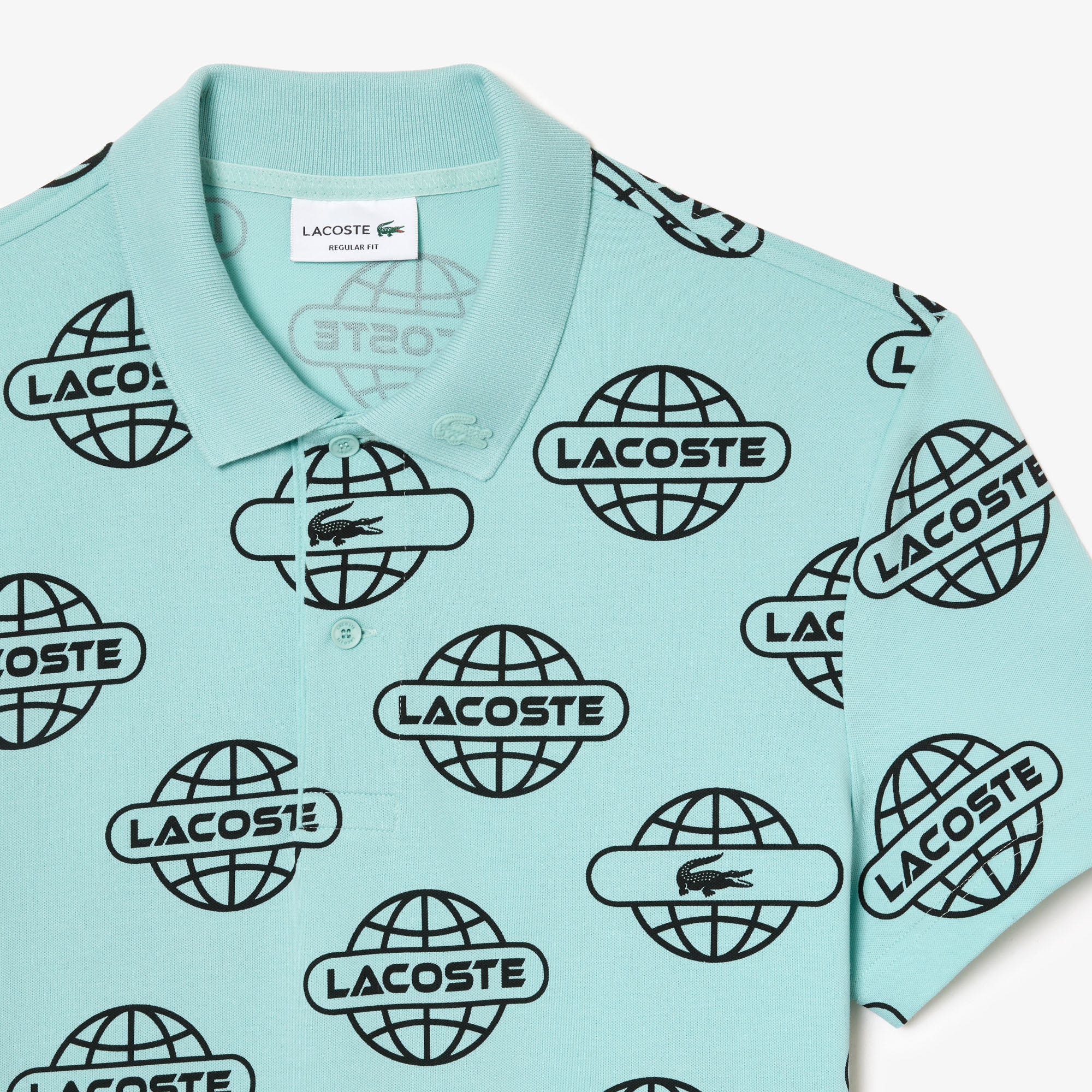 Globe Print Ultralight Pique Lacoste Movement Polo Shirt