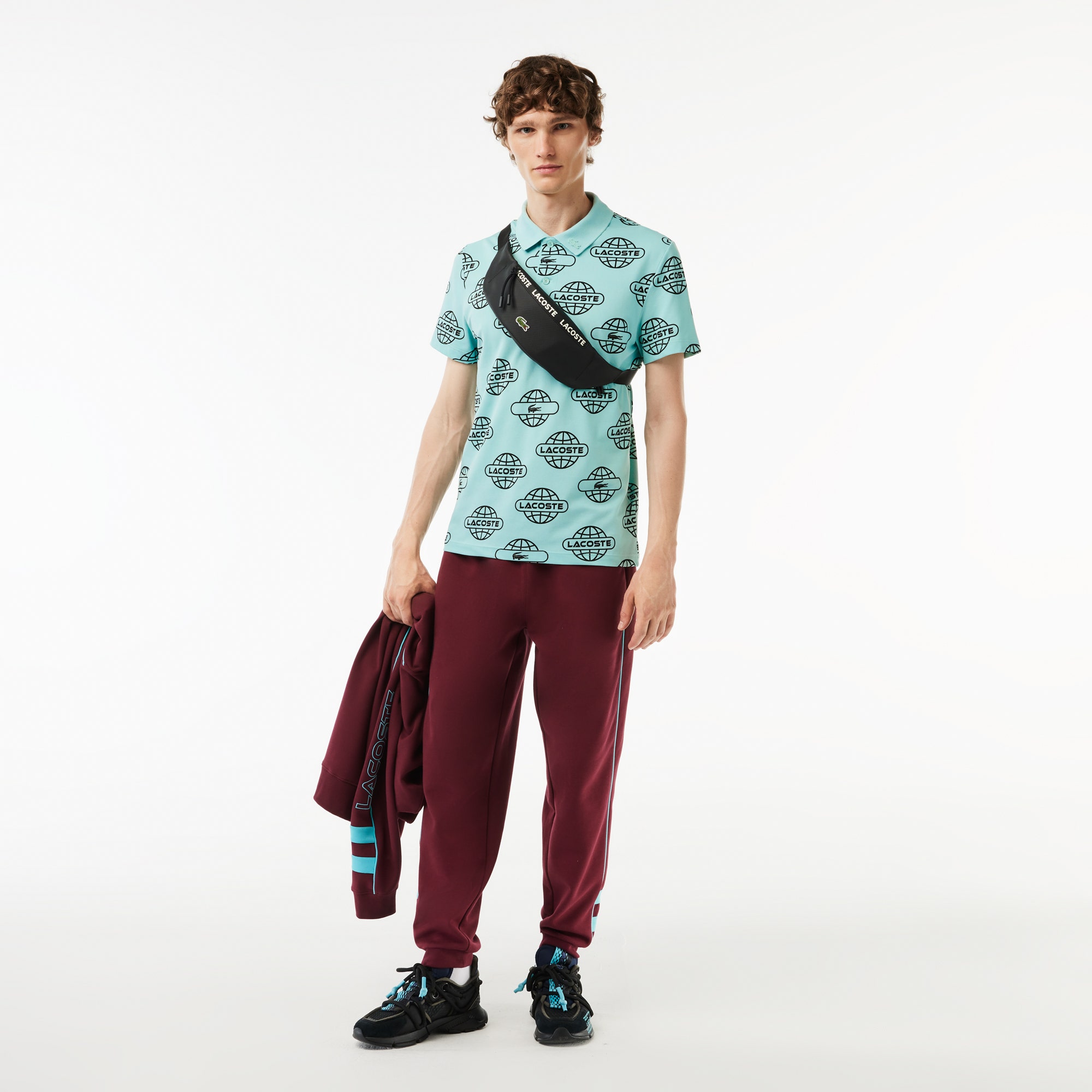 Globe Print Ultralight Pique Lacoste Movement Polo Shirt