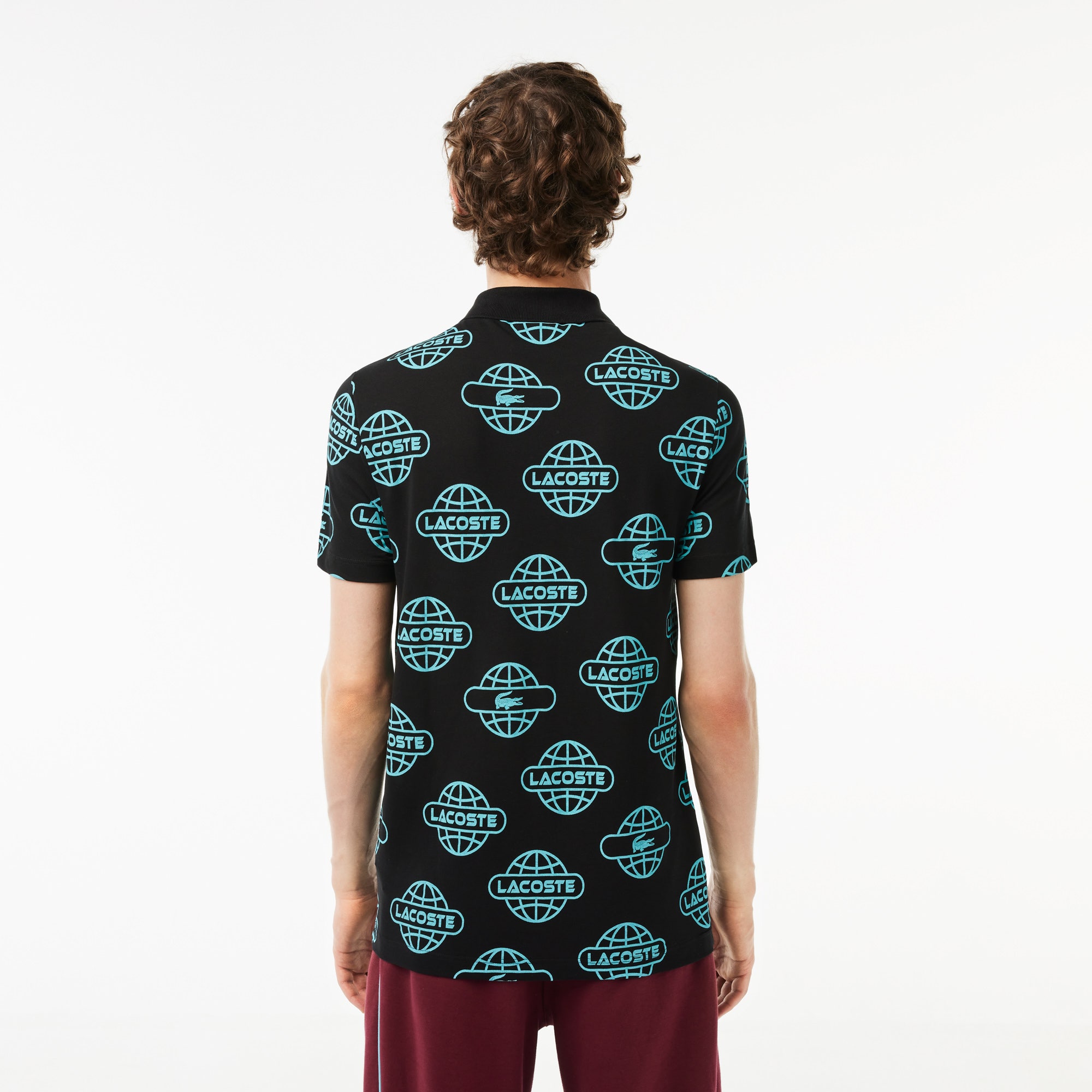 Globe Print Ultralight Pique Lacoste Movement Polo Shirt
