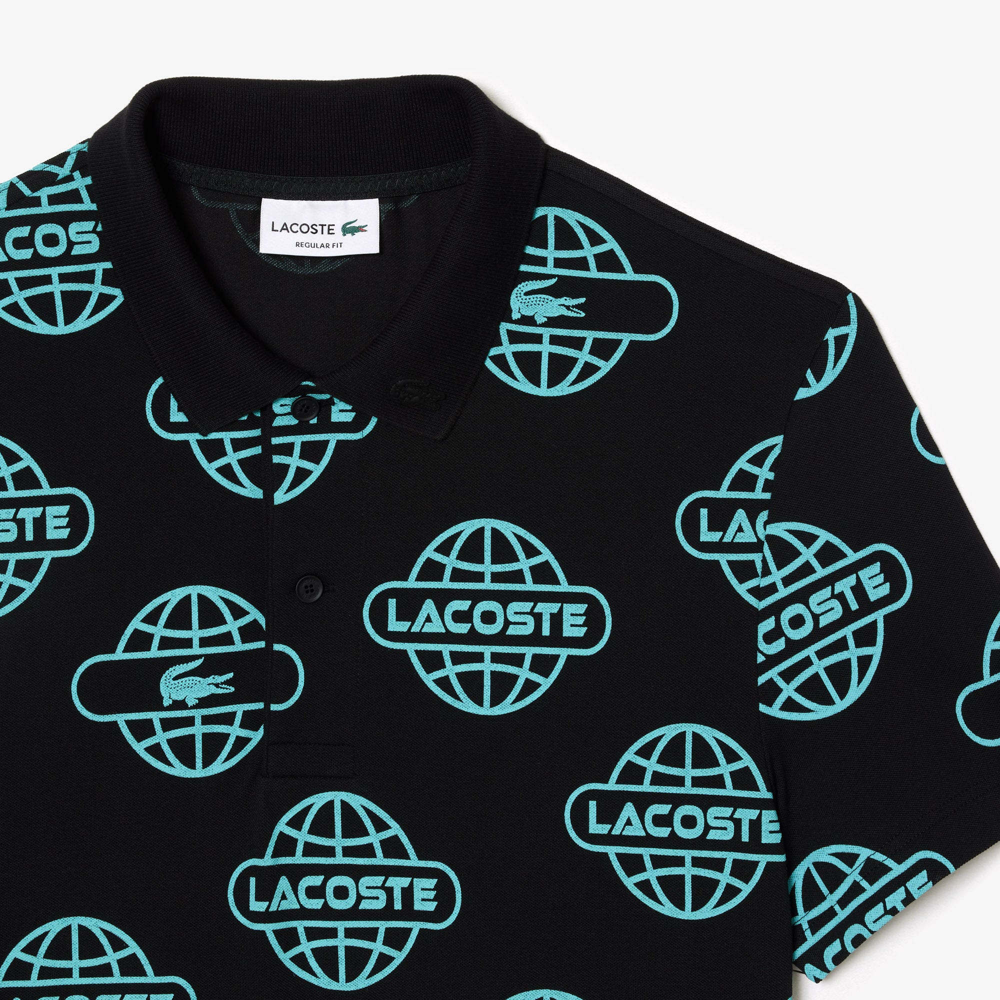 Globe Print Ultralight Pique Lacoste Movement Polo Shirt