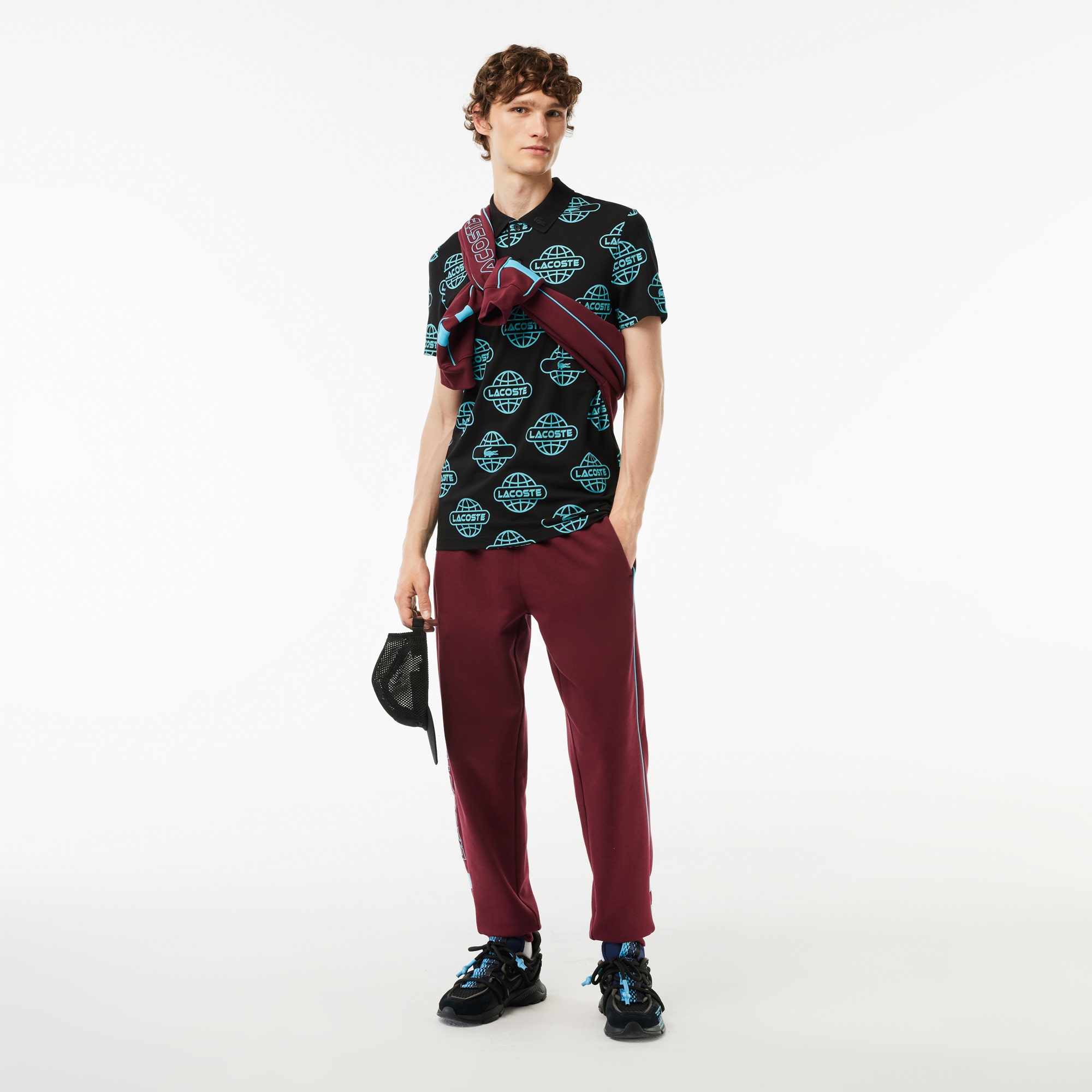 Globe Print Ultralight Pique Lacoste Movement Polo Shirt