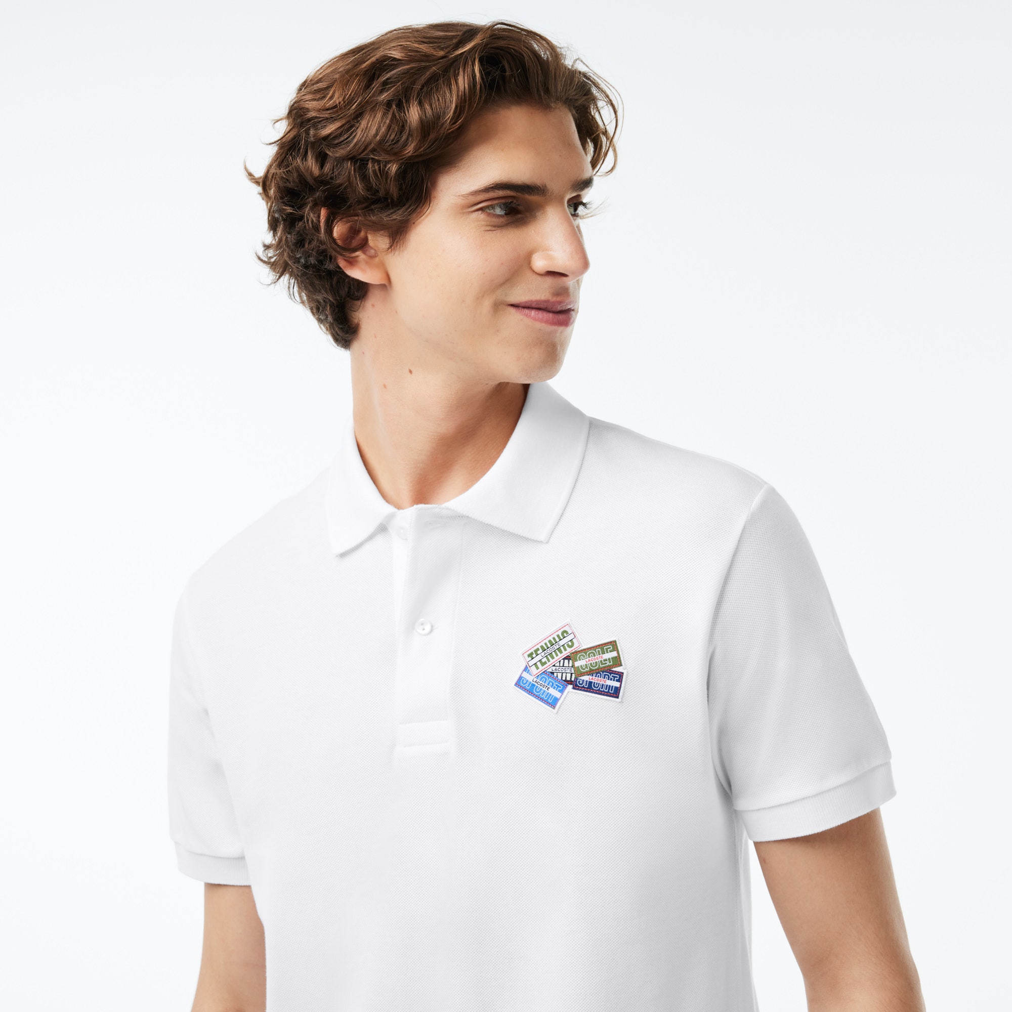 Cotton Pique L.12.12 Badge Detail Polo Shirt
