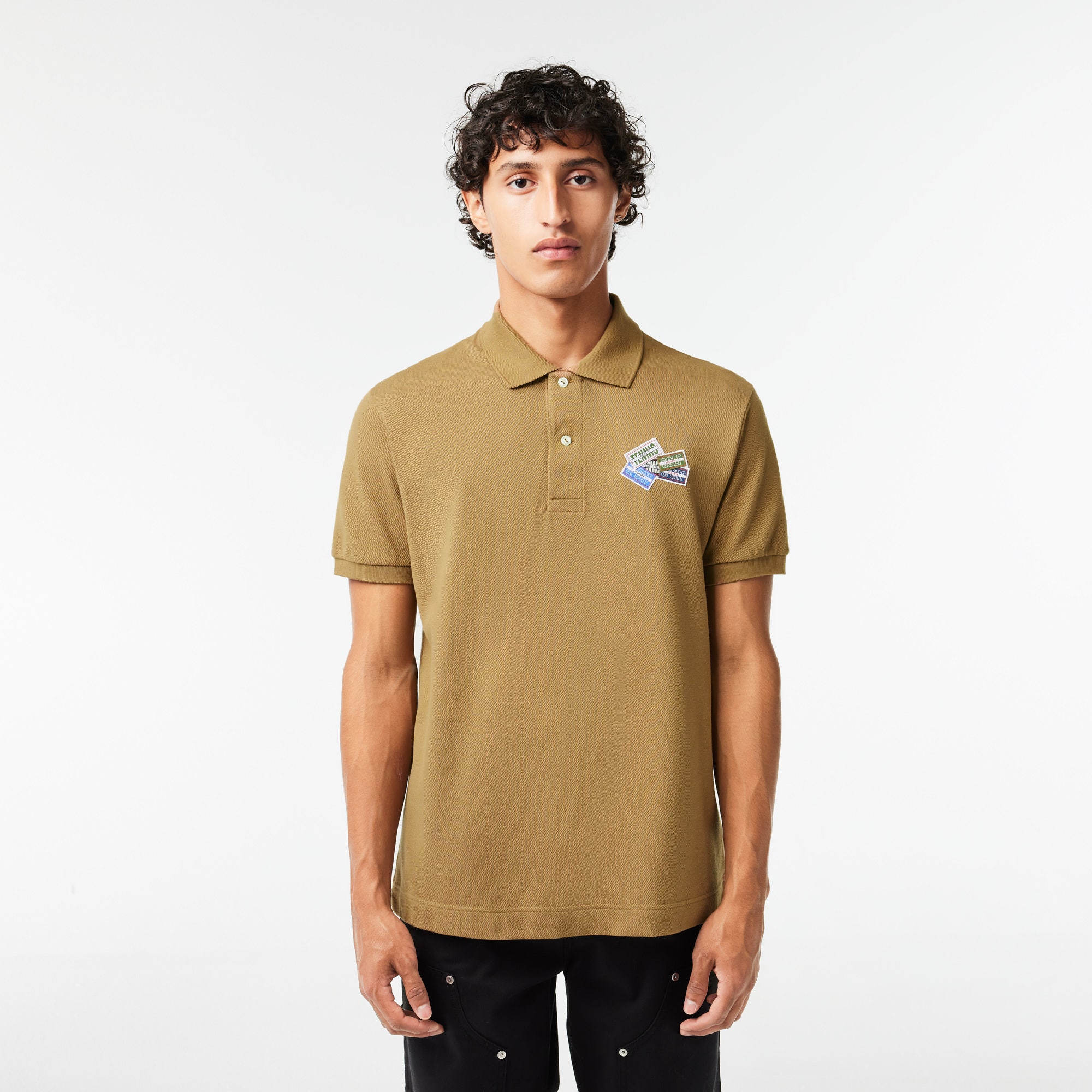 Cotton Pique L.12.12 Badge Detail Polo Shirt
