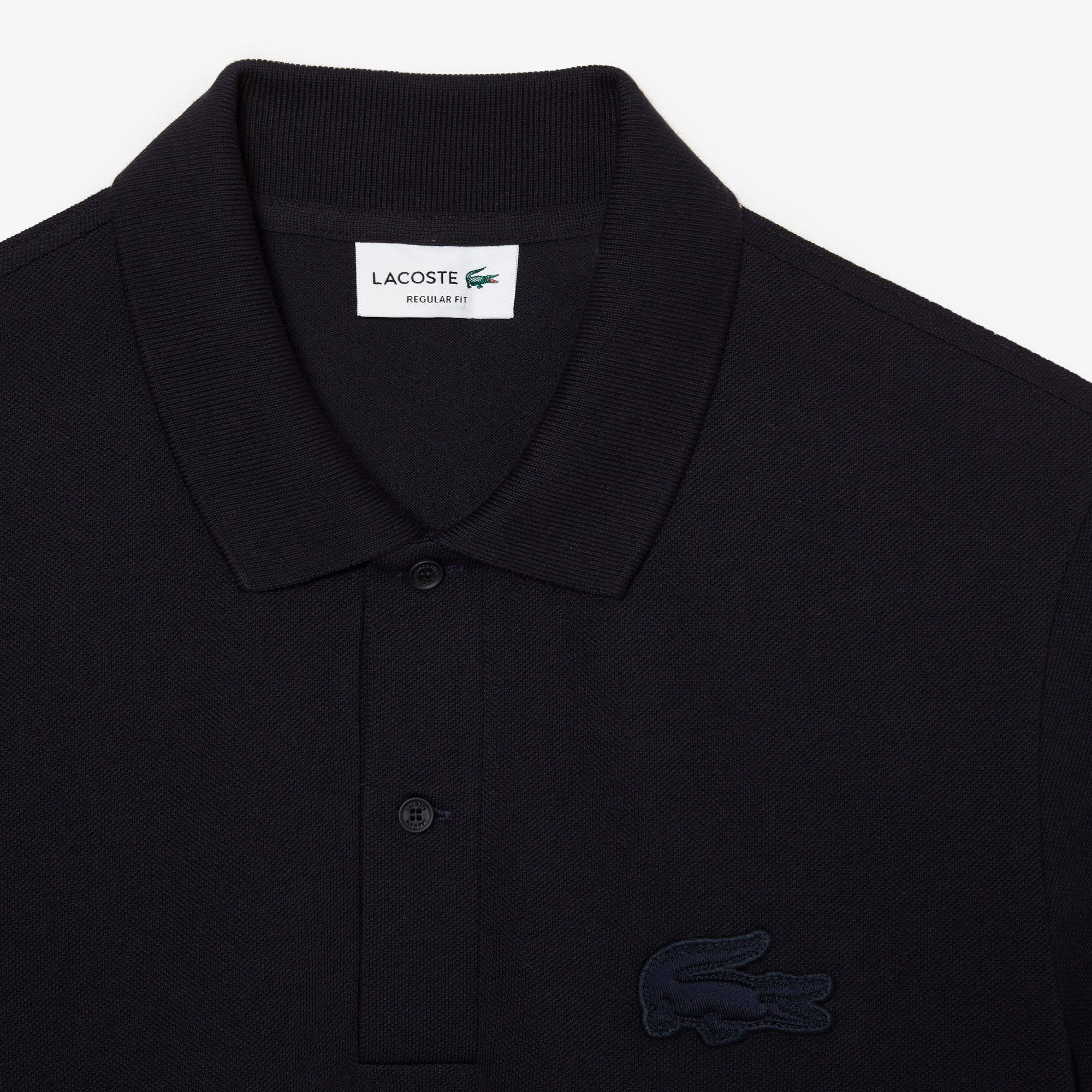 Regular Fit Quilted Crocodile Badge Polo Shirt