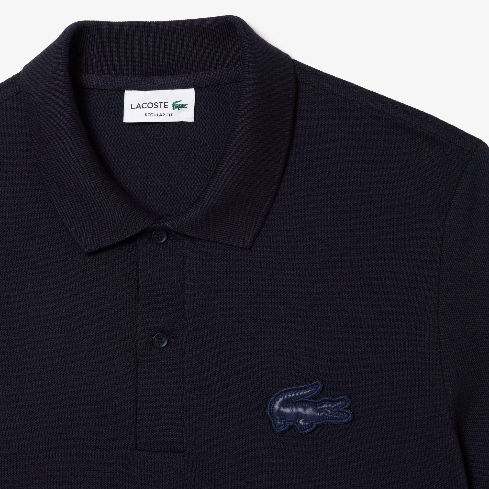 Regular Fit Quilted Crocodile Badge Polo Shirt