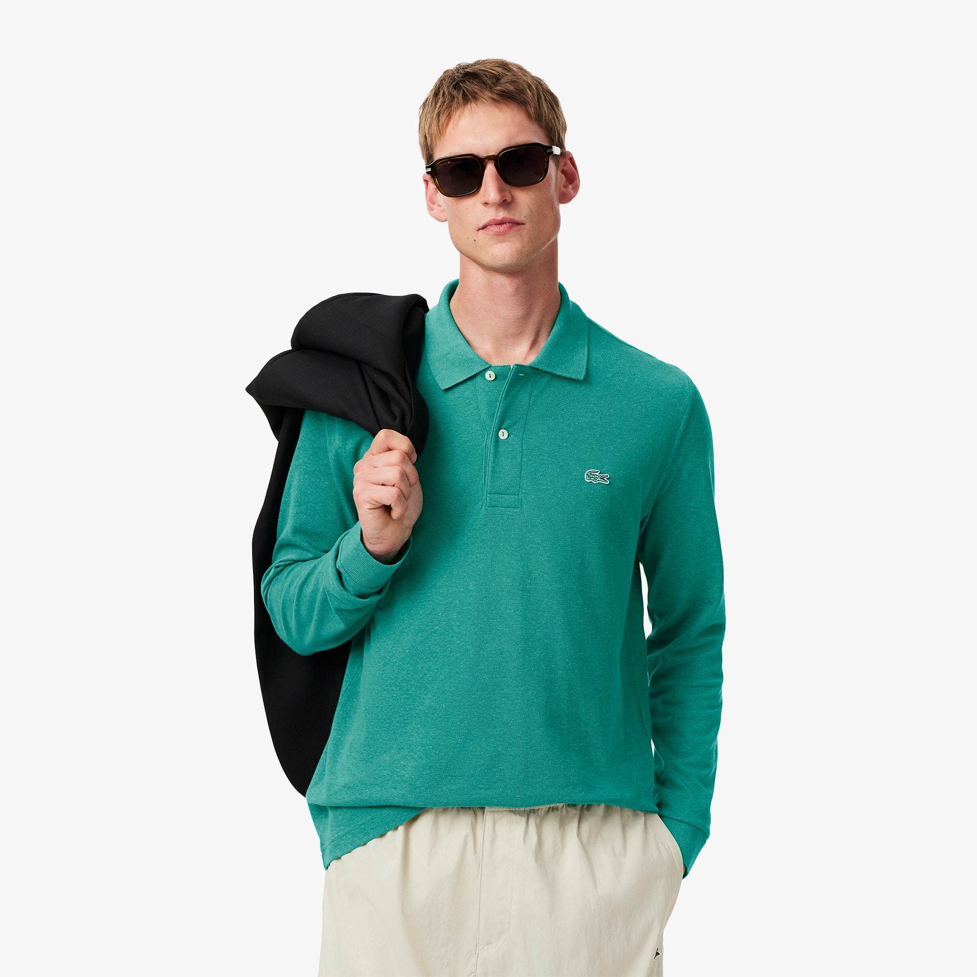 Classic Fit Long Sleeved L.12.12 Polo Shirt
