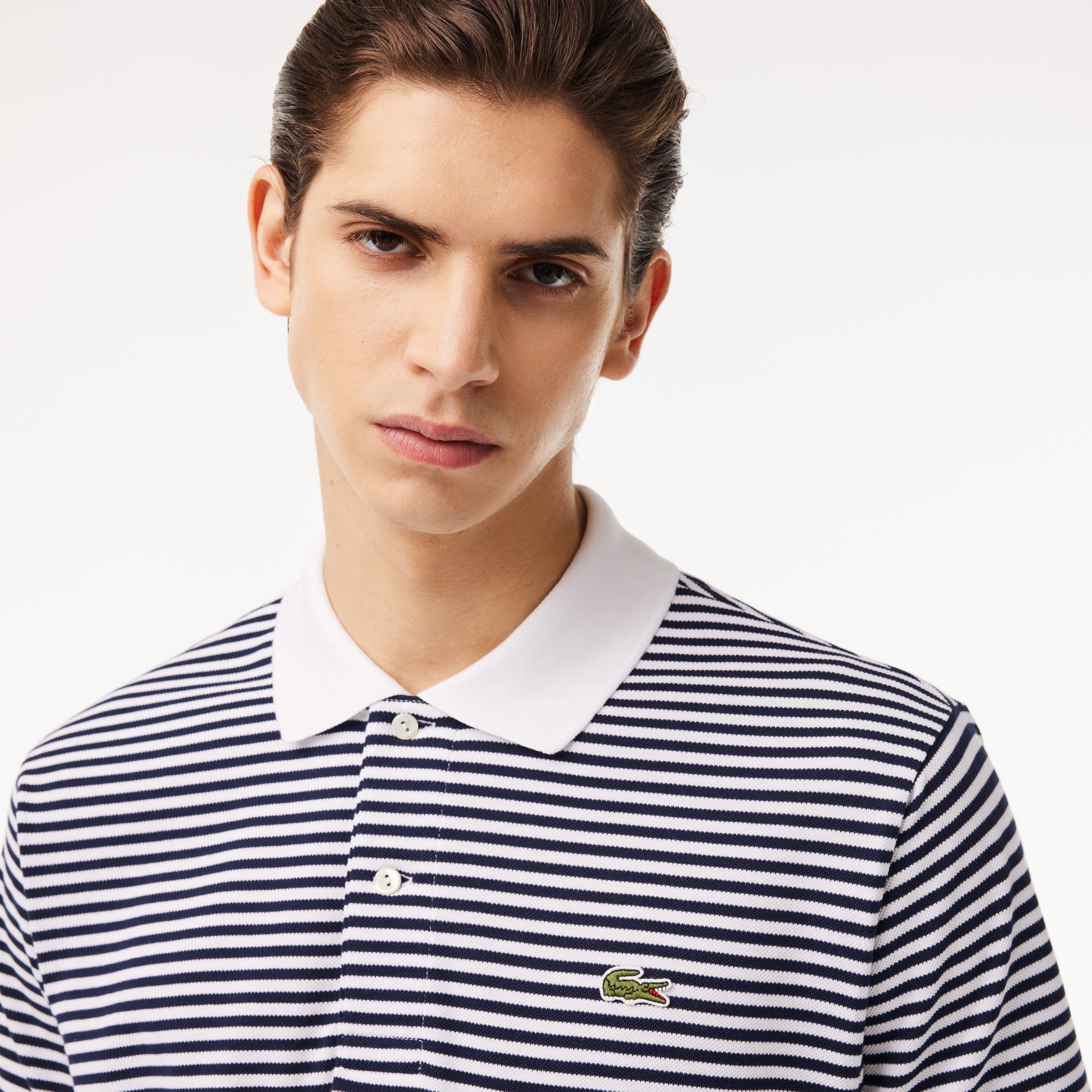 Classic Fit L.12.12 Striped Petit Pique Polo Shirt