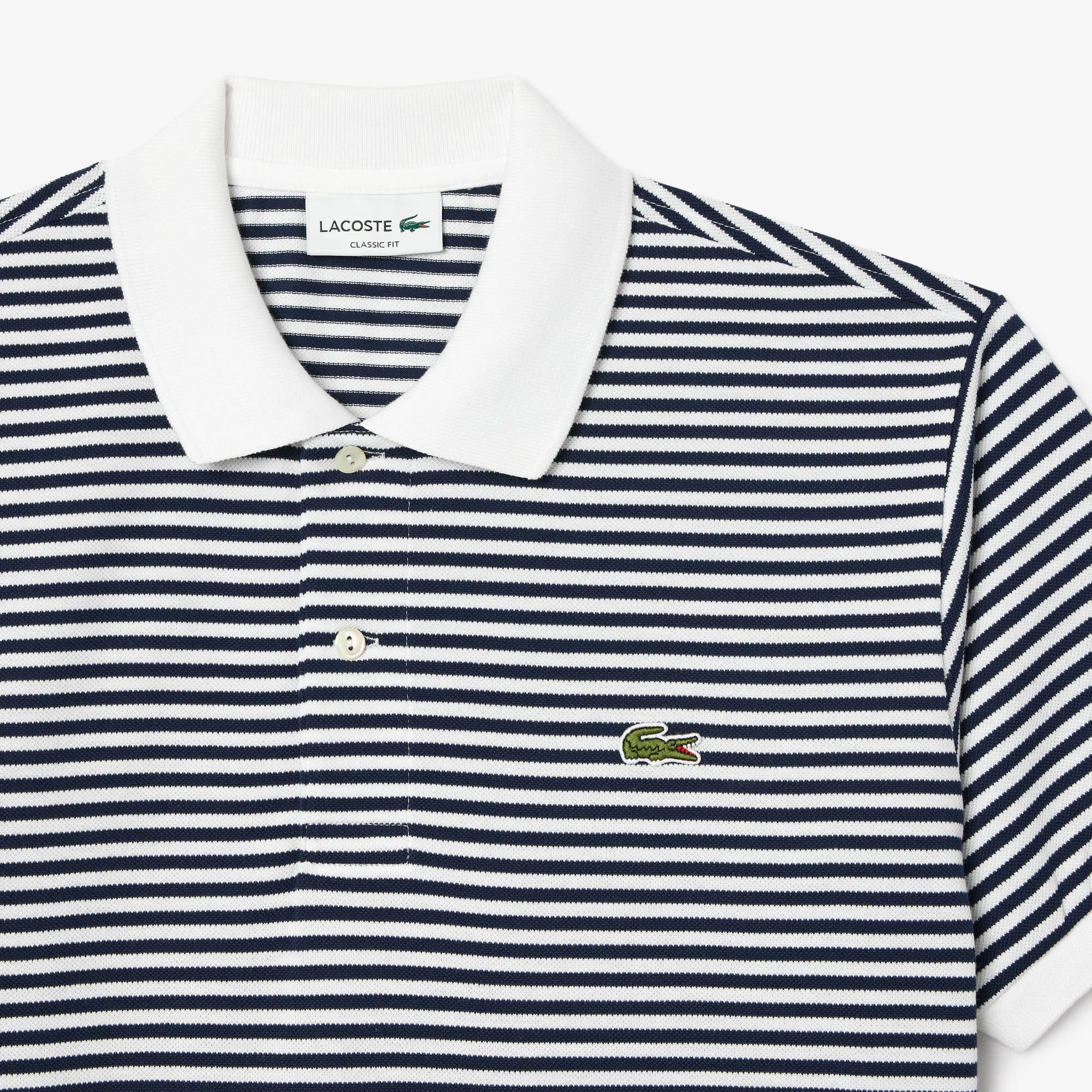 Classic Fit L.12.12 Striped Petit Pique Polo Shirt