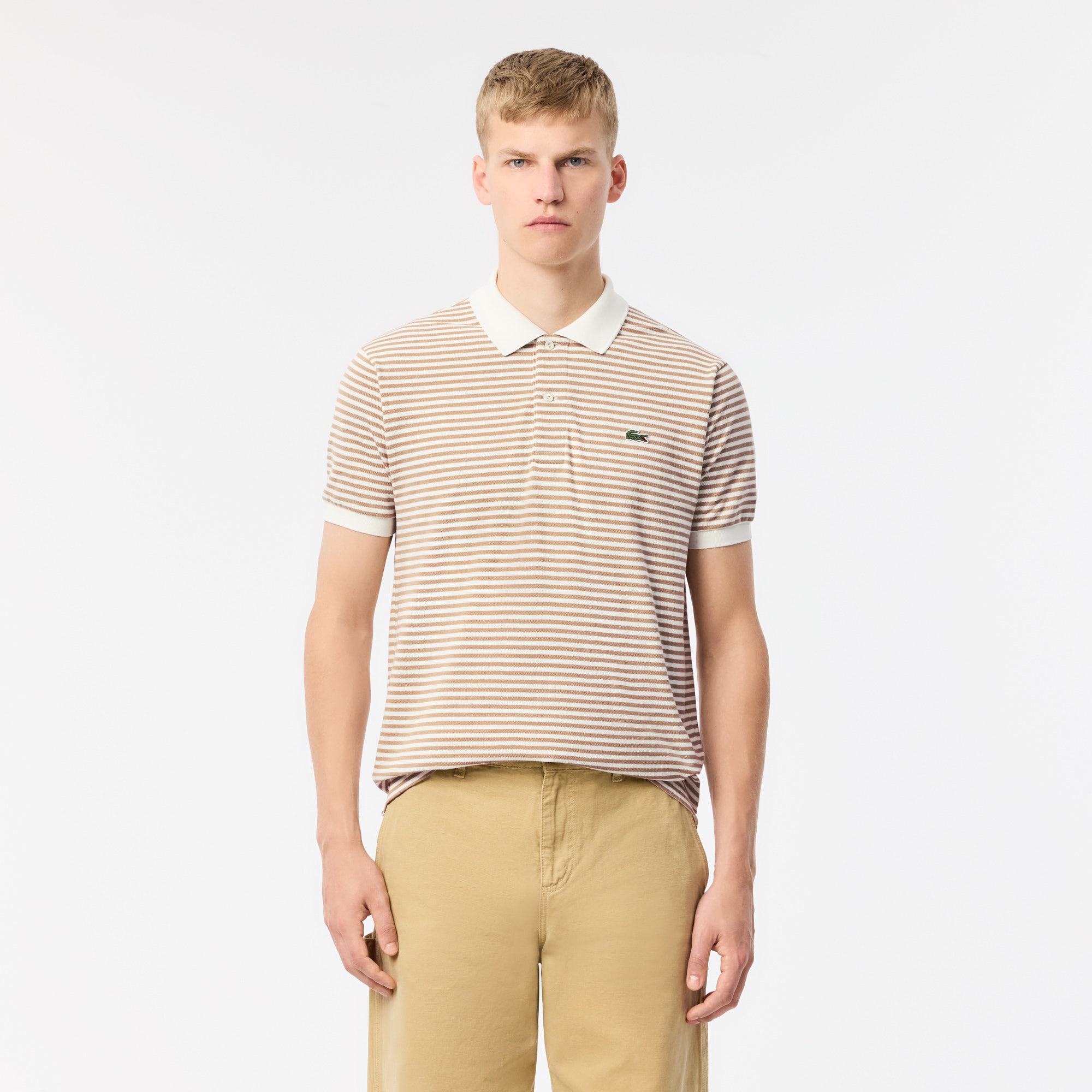 Classic Fit L.12.12 Striped Petit Pique Polo Shirt