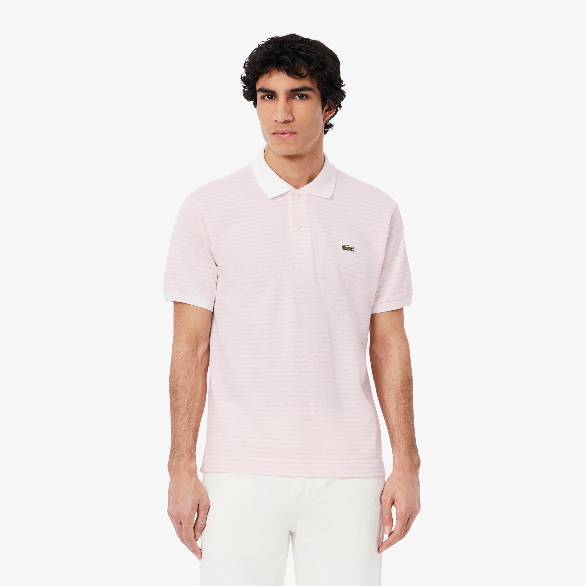 Classic Fit L.12.12 Striped Petit Pique Polo Shirt