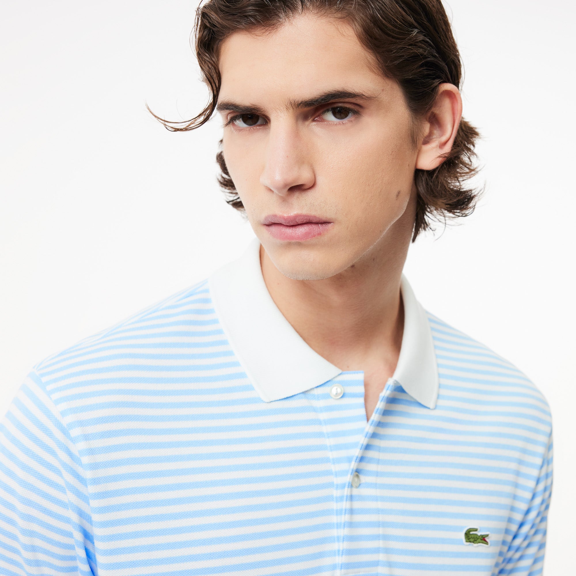 Classic Fit L.12.12 Striped Petit Pique Polo Shirt