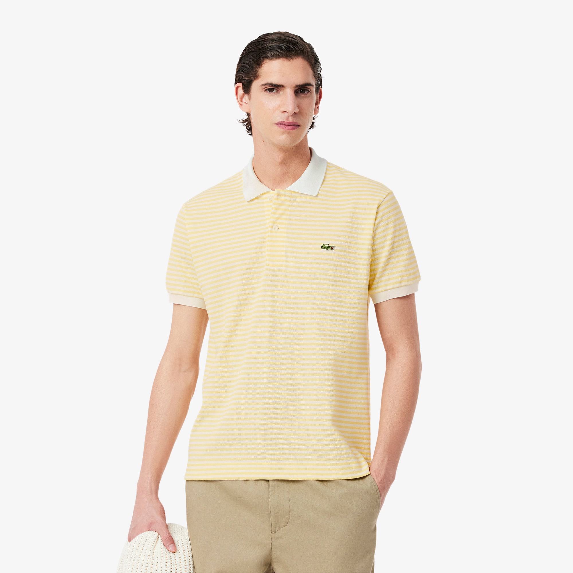 Classic Fit L.12.12 Striped Petit Pique Polo Shirt