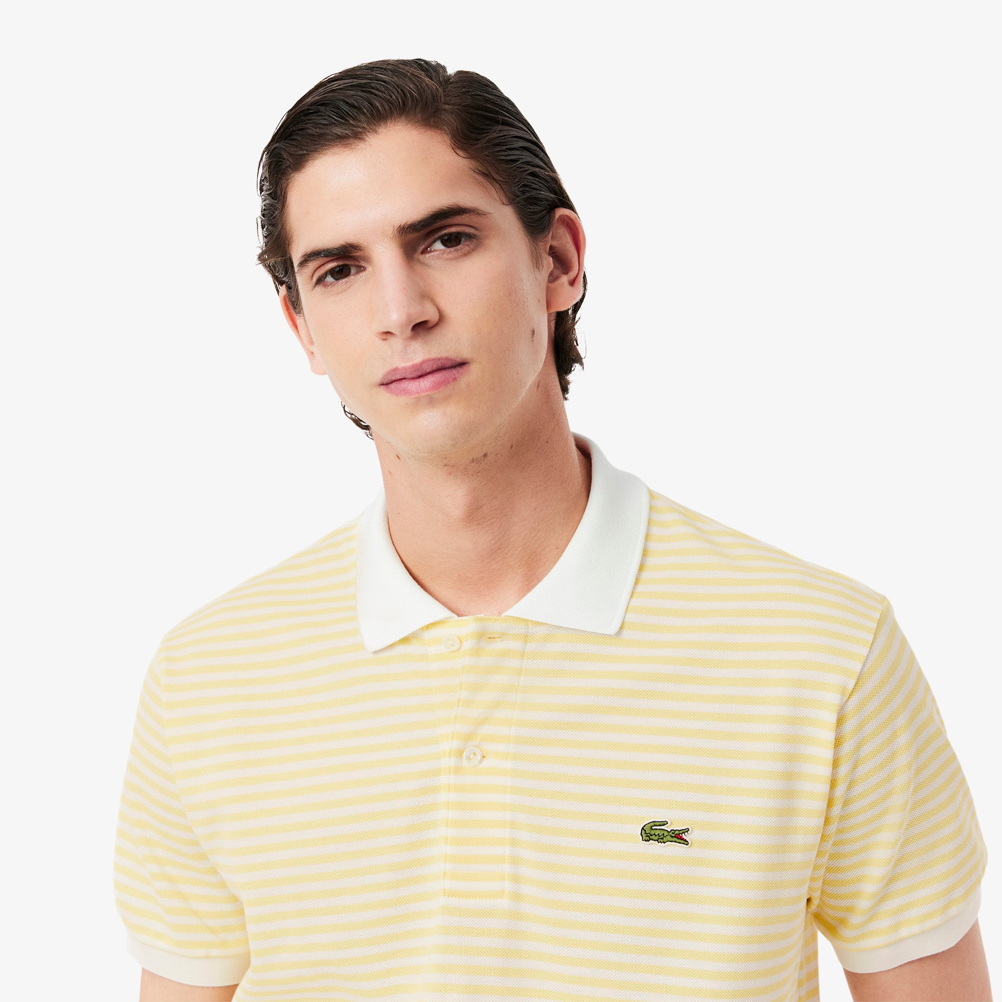 Classic Fit L.12.12 Striped Petit Pique Polo Shirt