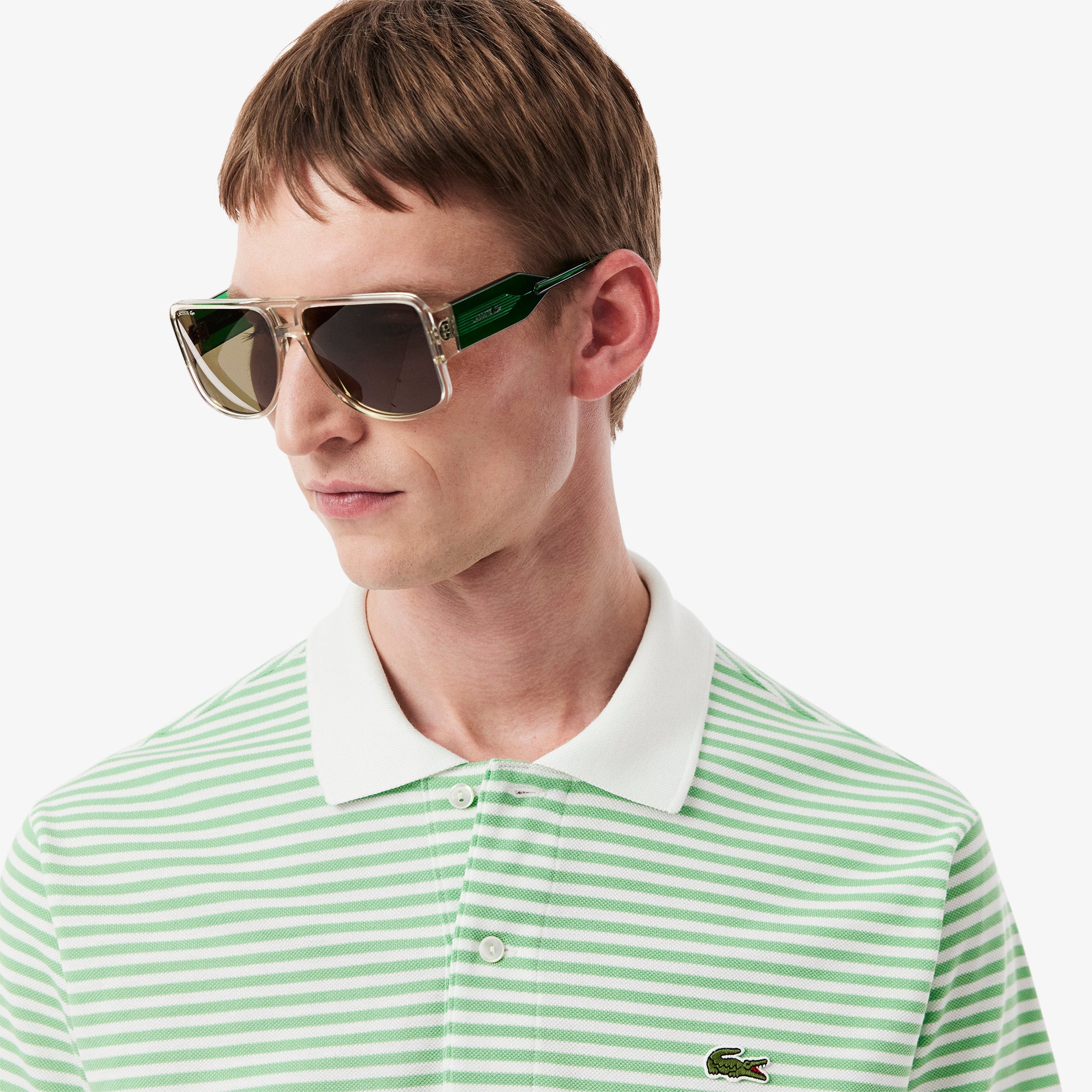 Classic Fit L.12.12 Striped Petit Pique Polo Shirt
