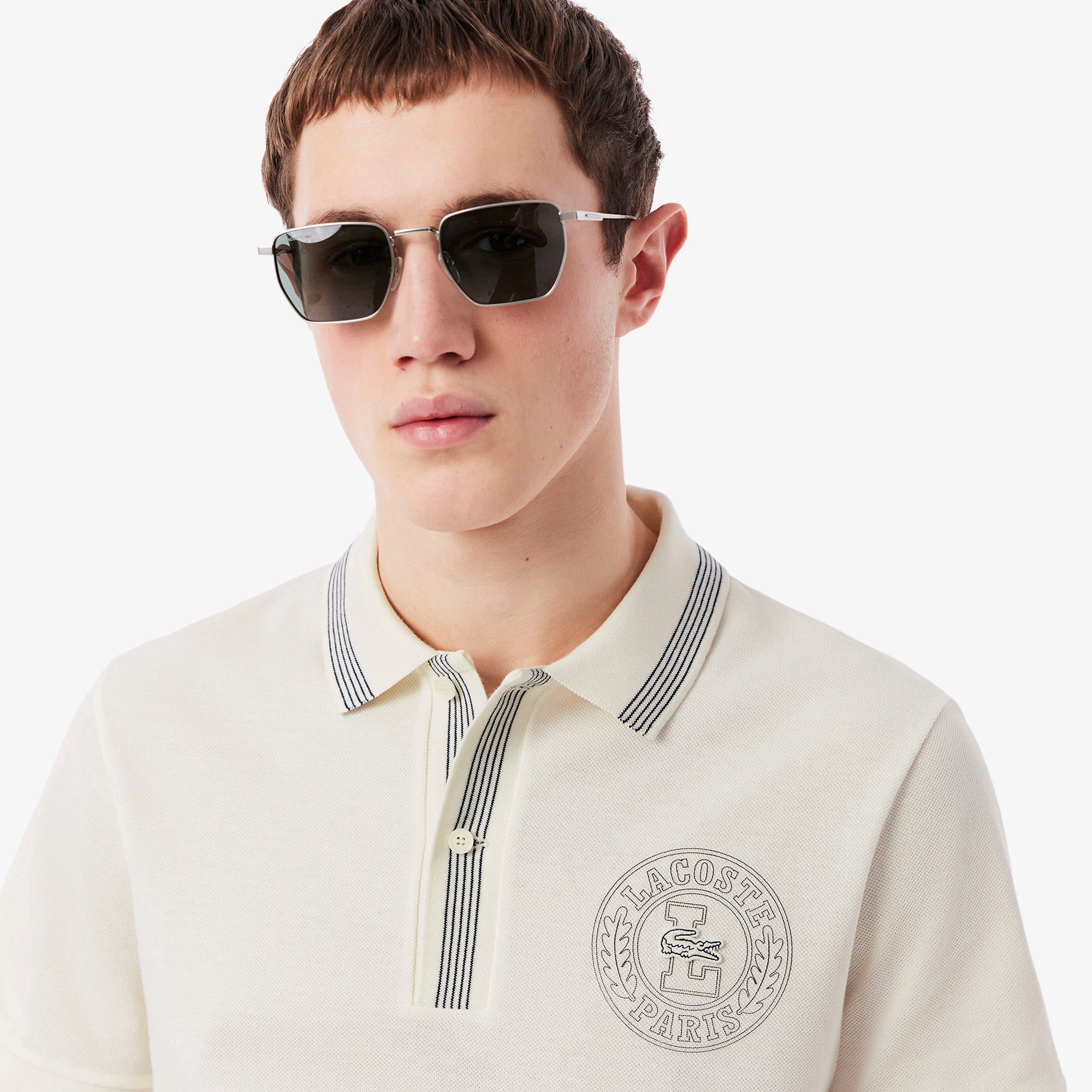 Regular Fit L.12.12 Badge Print Polo Shirt