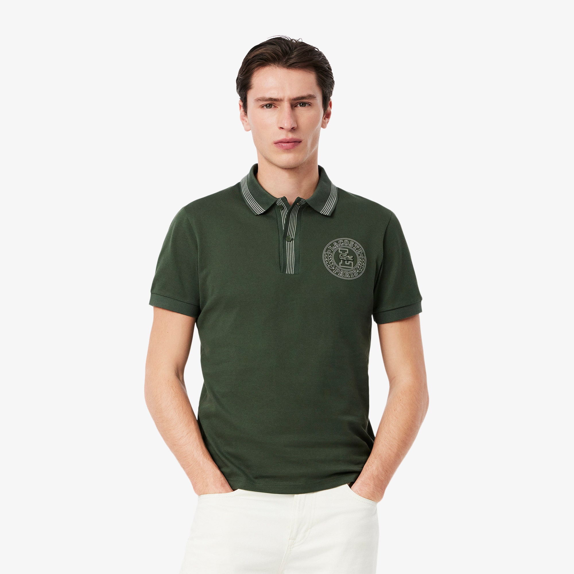 Regular Fit L.12.12 Badge Print Polo Shirt