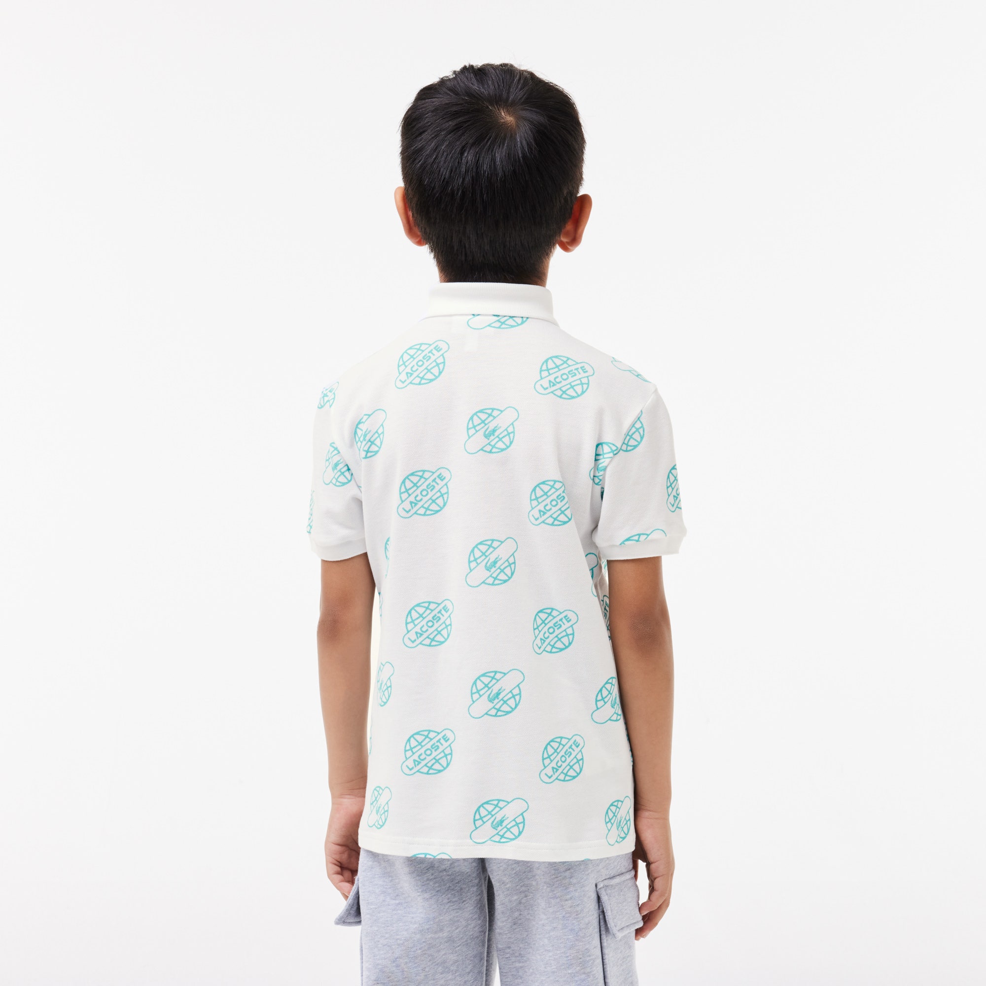 Cotton Pique Print Polo Shirt
