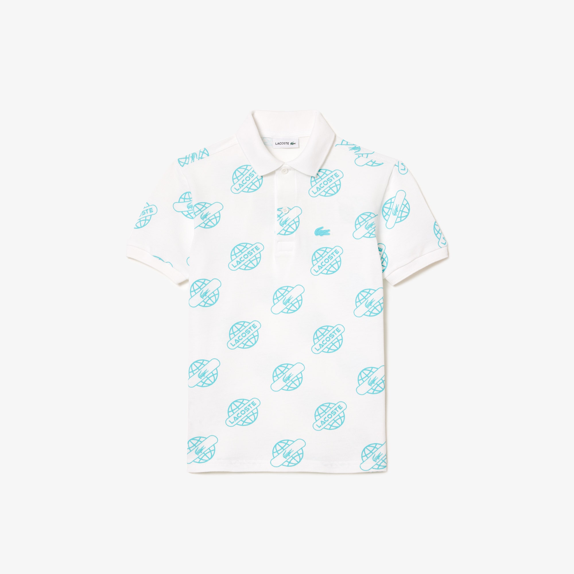 Cotton Pique Print Polo Shirt