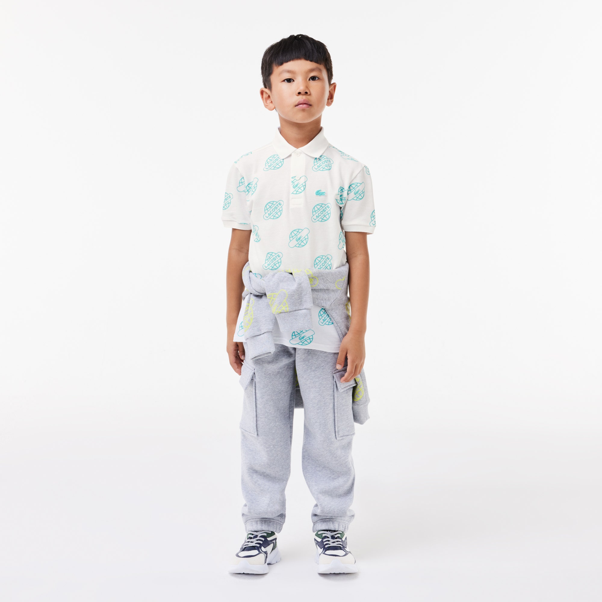 Cotton Pique Print Polo Shirt